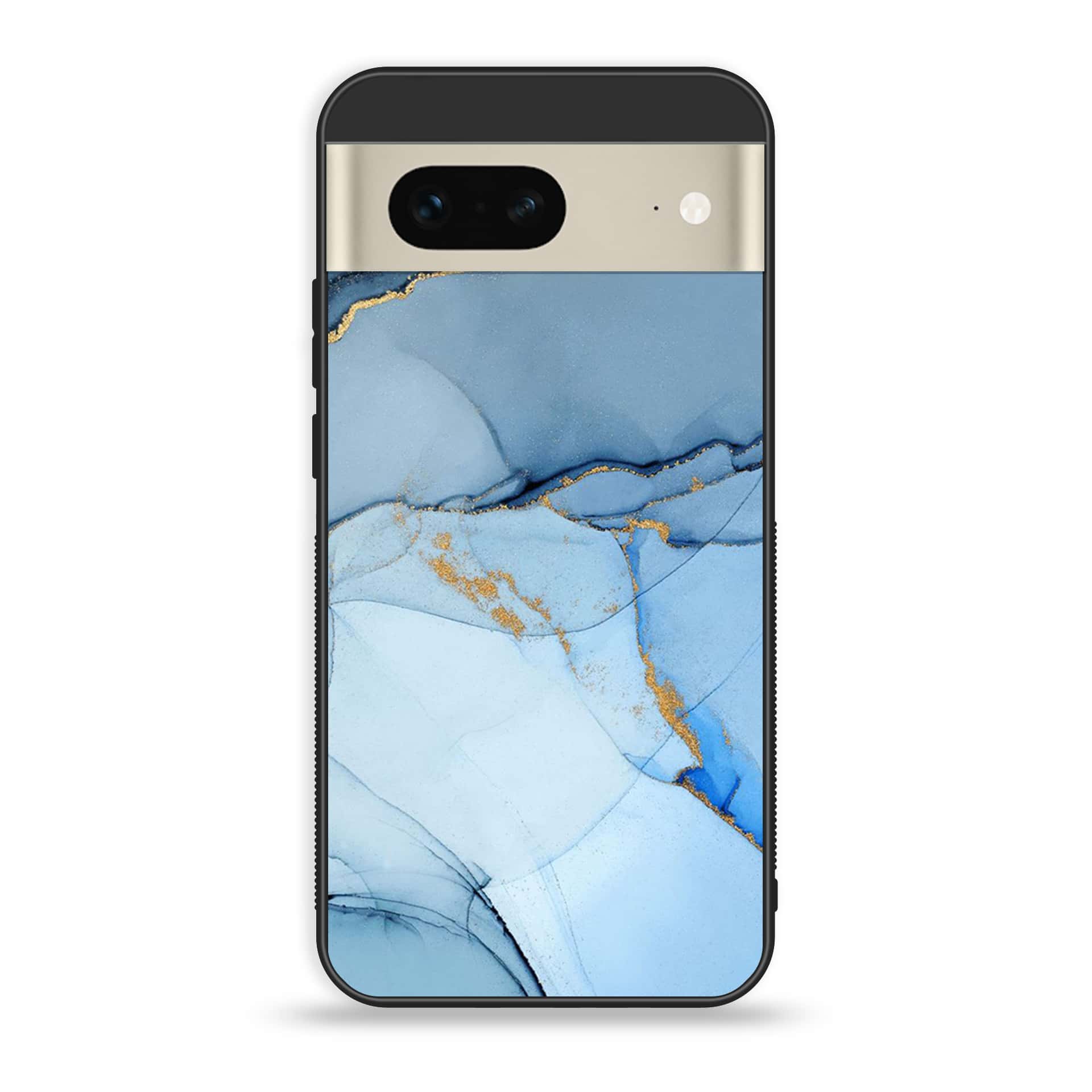 Google Pixel 7 - Blue Marble Series - Premium Printed Glass soft Bumper shock Proof Case