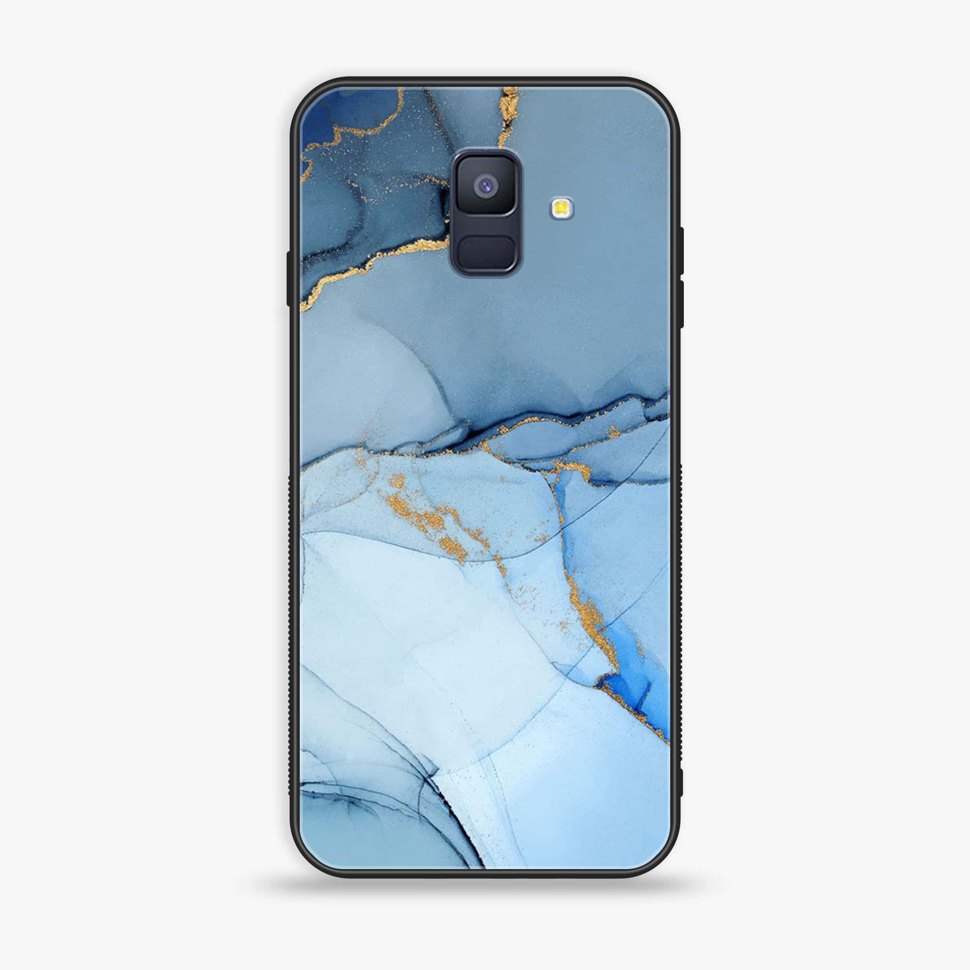 Samsung Galaxy A6 (2018) - Blue Marble Series - Premium Printed Glass soft Bumper shock Proof Case