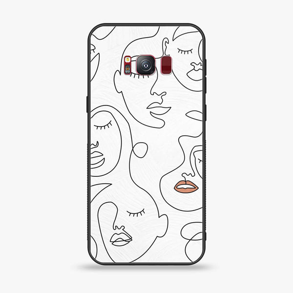 Galaxy S8 Plus - Girls Line Art Series - Premium Printed Glass soft Bumper shock Proof Case