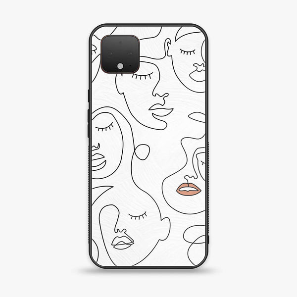 Google Pixel 4 - Girls Line Art Series - Premium Printed Glass soft Bumper shock Proof Case