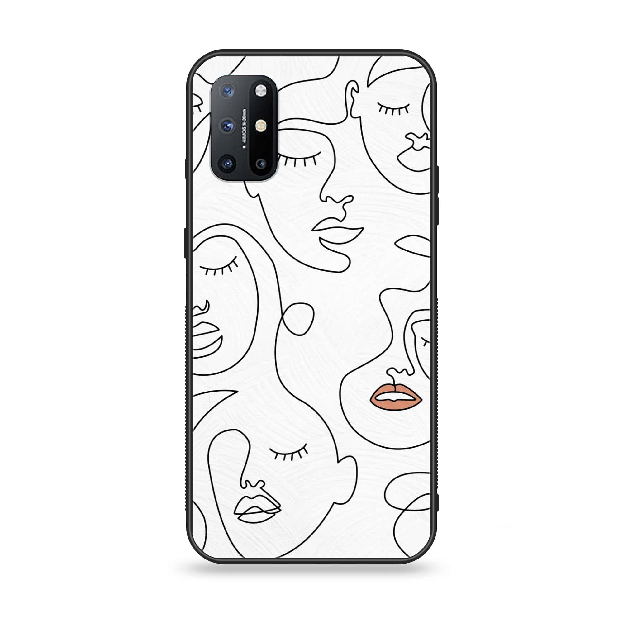 OnePlus 8T - Girls Line Art Series - Premium Printed Glass soft Bumper shock Proof Case