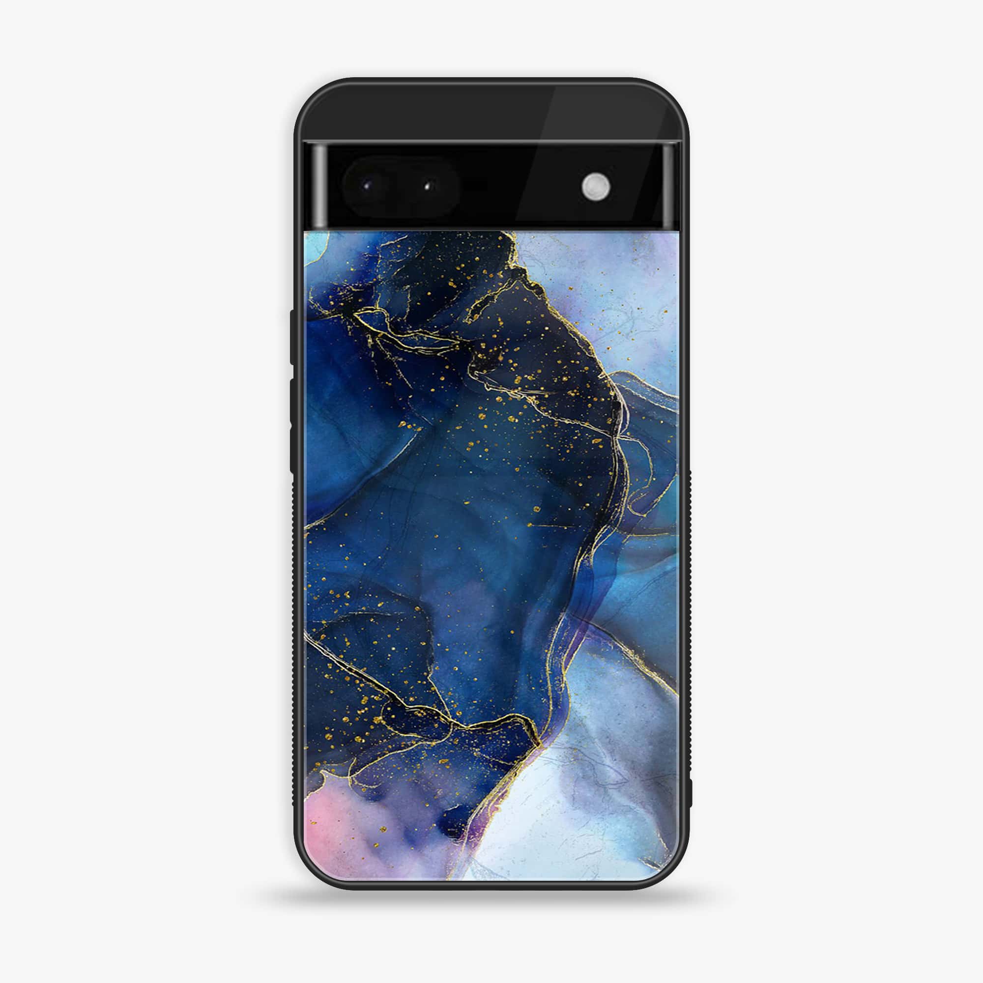 Google Pixel 6A - Blue Marble Series - Premium Printed Glass soft Bumper shock Proof Case