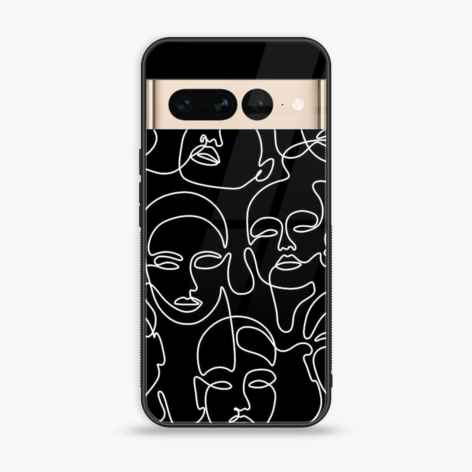 Google Pixel 7 Pro - Girls Line Art Series - Premium Printed Glass soft Bumper shock Proof Case