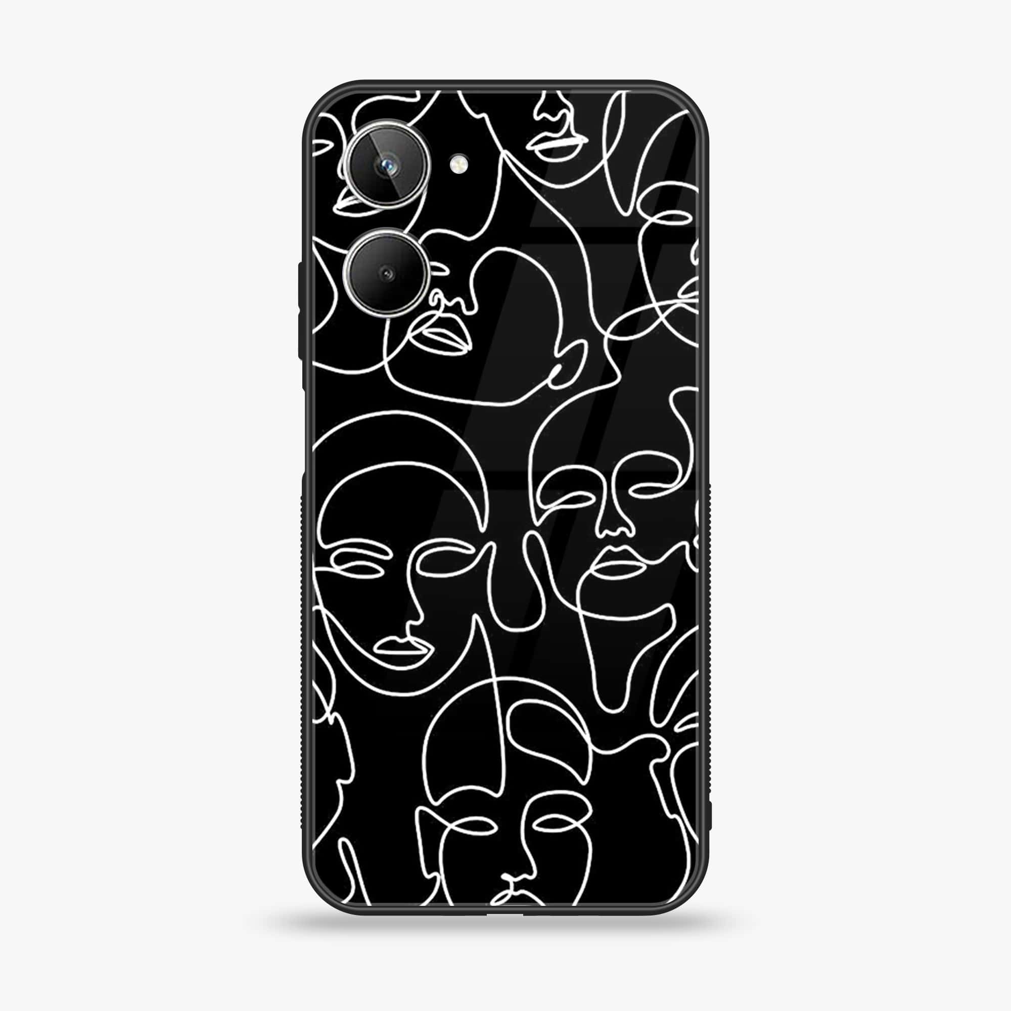 Realme 10 4G - Girls Line Art Series - Premium Printed Glass soft Bumper shock Proof Case
