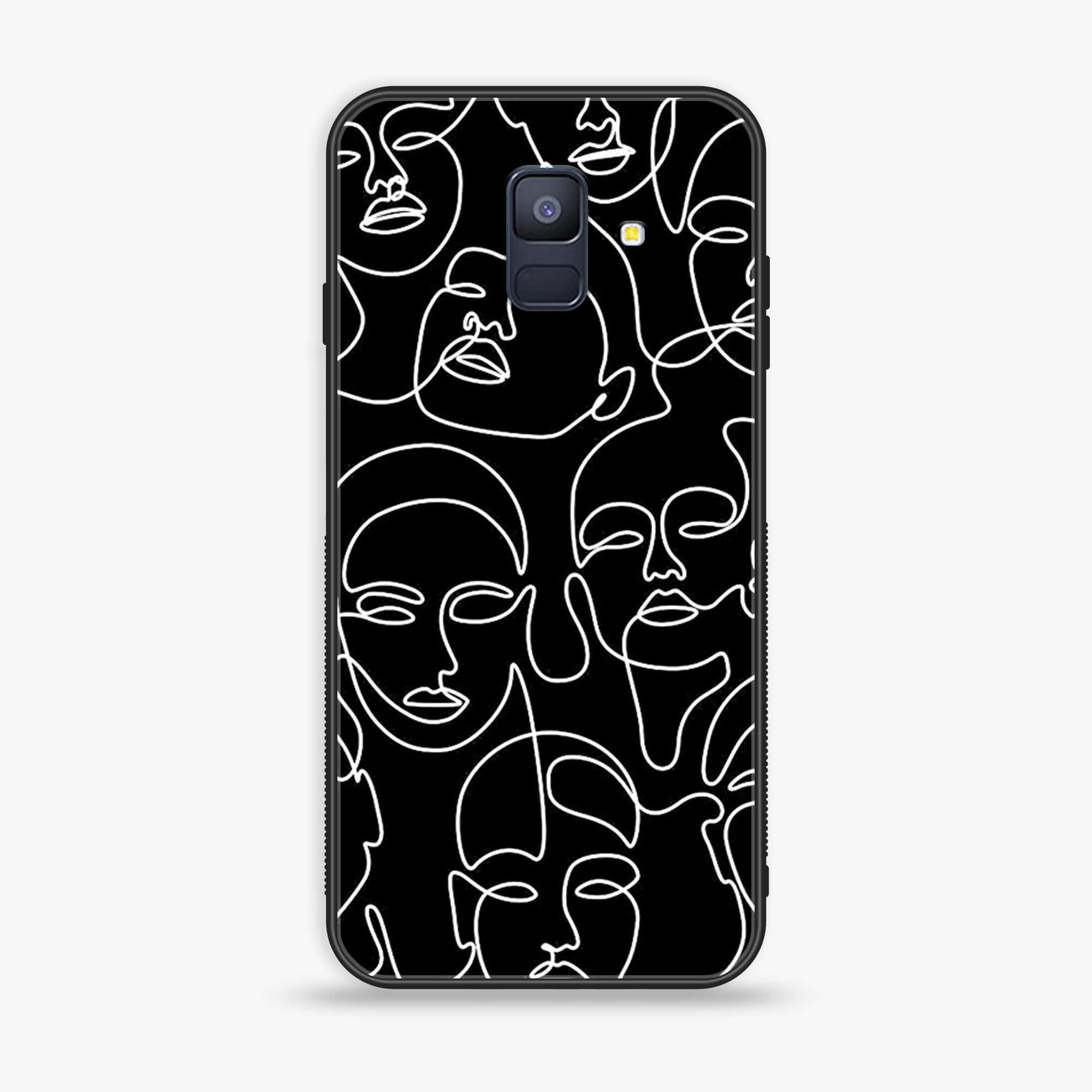 Samsung Galaxy A6 (2018) - Girls Line Art Series - Premium Printed Glass soft Bumper shock Proof Case