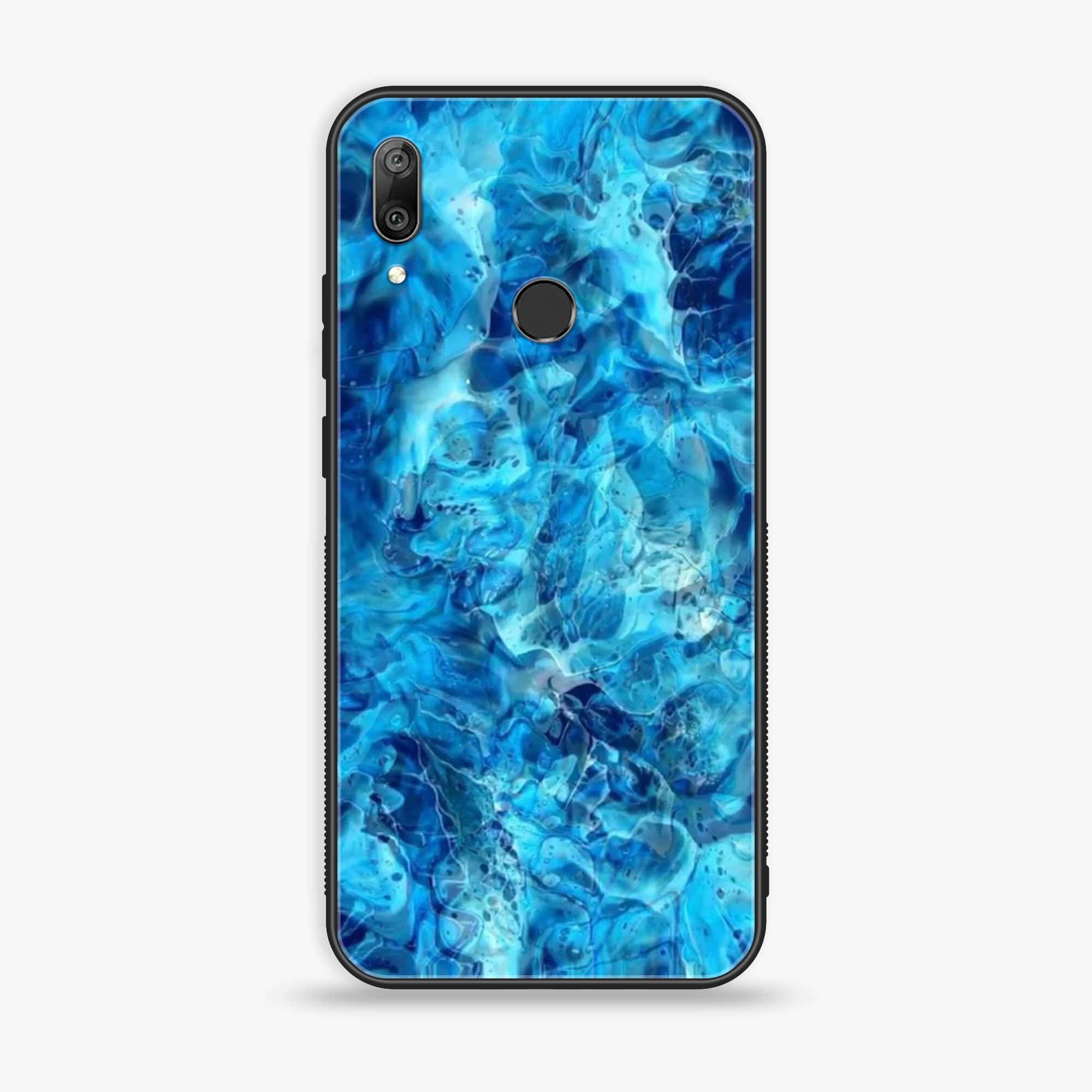 Huawei Y7 Prime (2019) - Blue Marble Series - Premium Printed Glass soft Bumper shock Proof Case