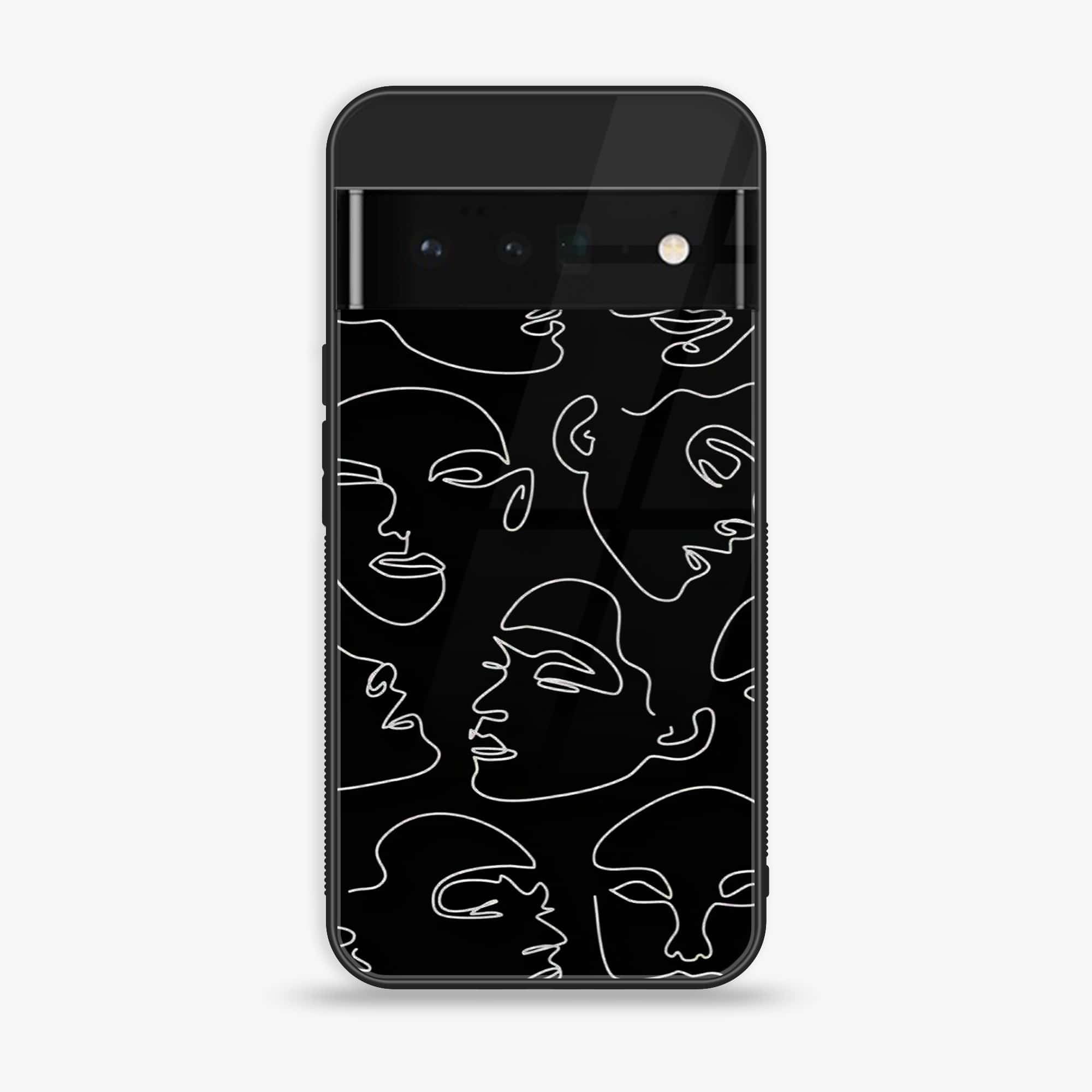 Google Pixel 6 - Girls Line Art Series - Premium Printed Glass soft Bumper shock Proof Case