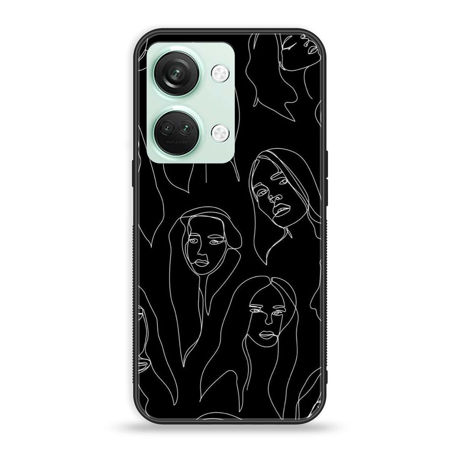 OnePlus Nord 3 5G - Girls Line Art Series - Premium Printed Glass soft Bumper shock Proof Case