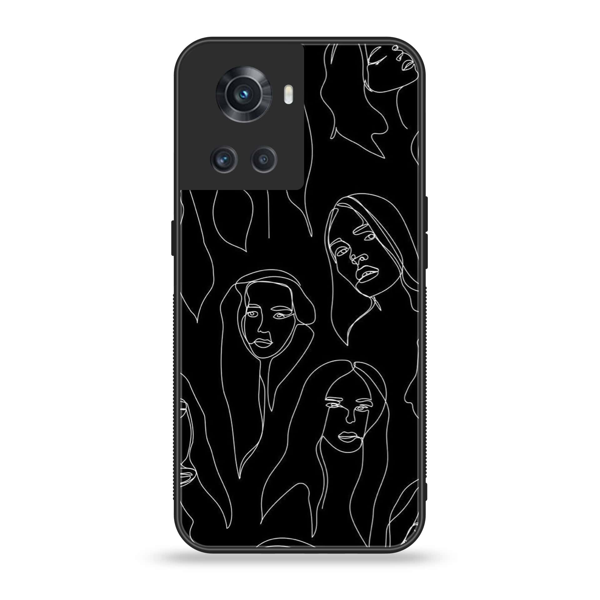 OnePlus Ace 5G - Girls Line Art Series - Premium Printed Glass soft Bumper shock Proof Case