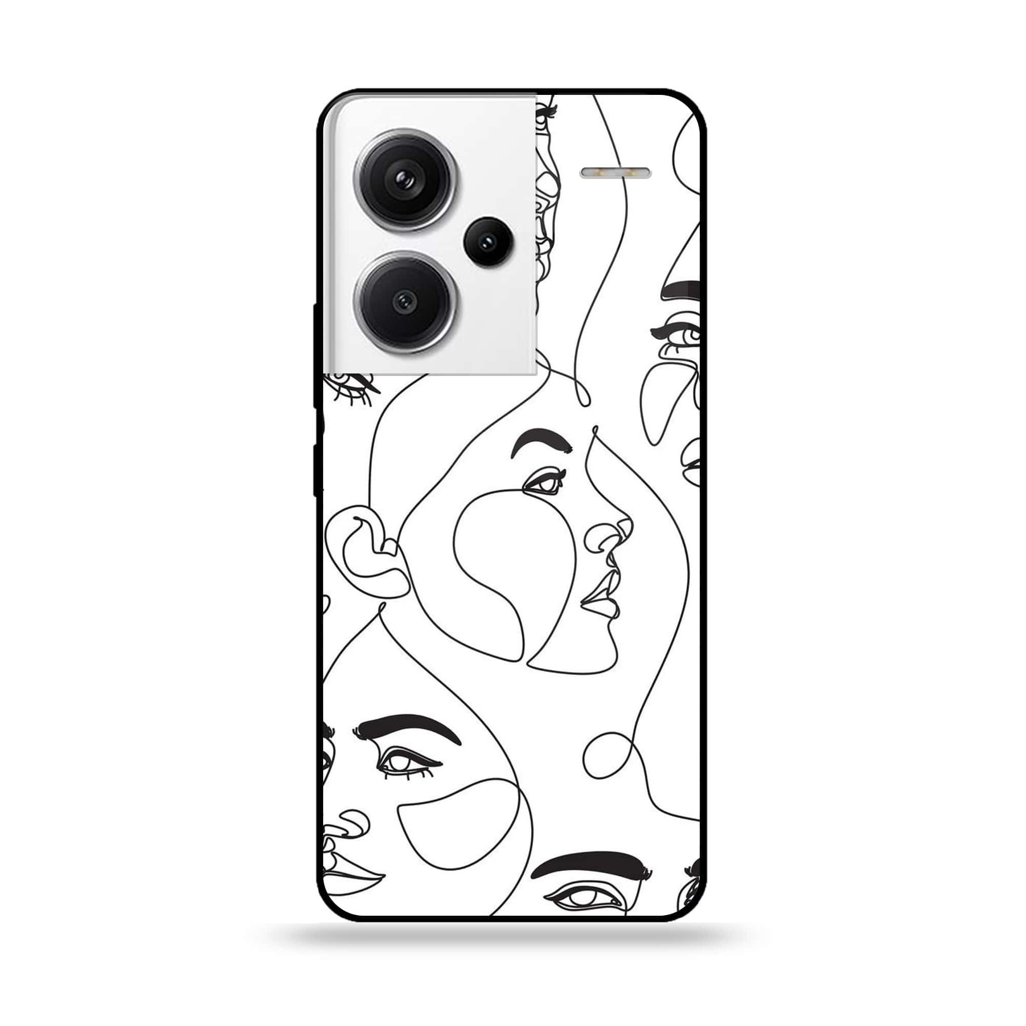 Redmi Note 13 Pro Plus 5G - Girls Line Art Series - Premium Printed Glass soft Bumper shock Proof Case