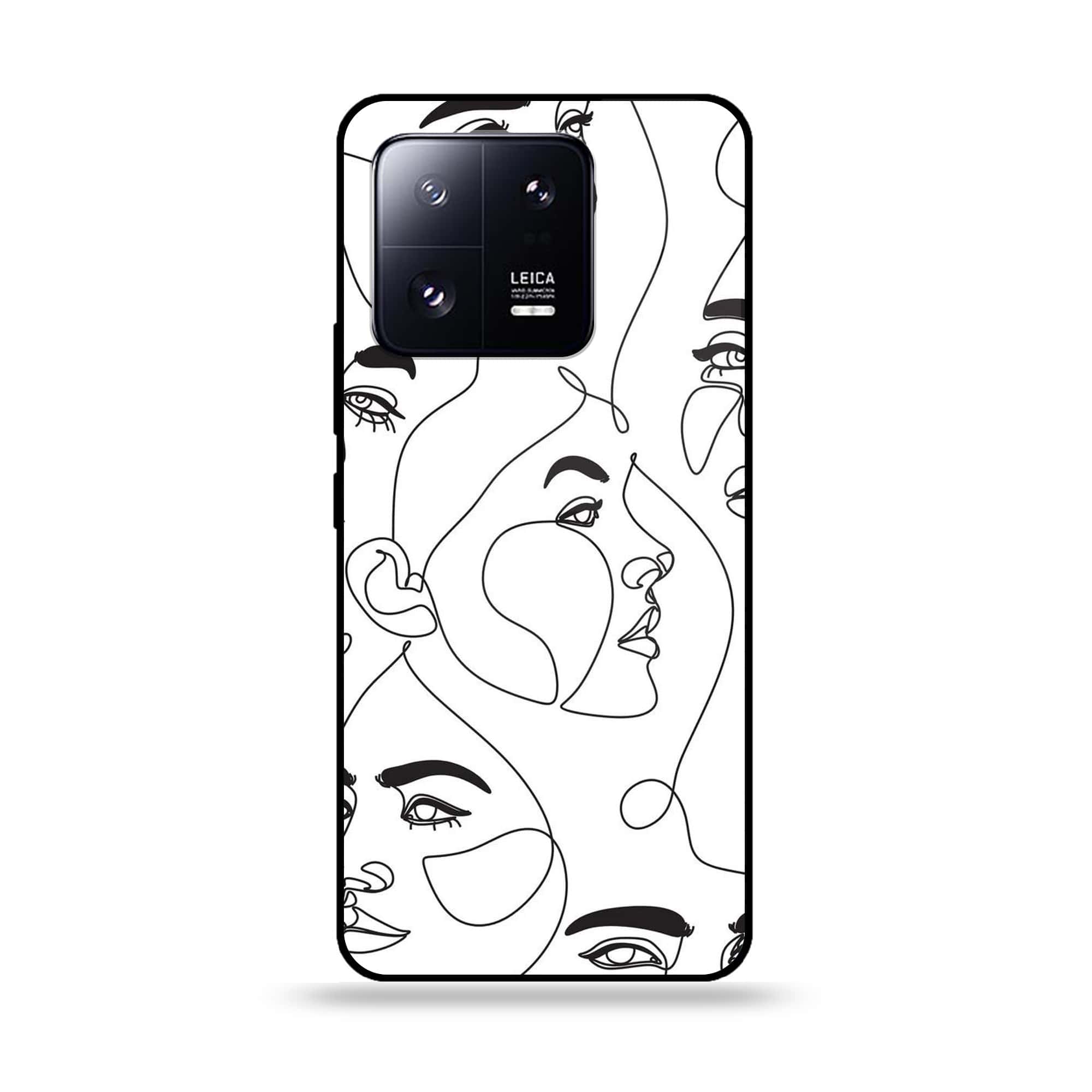 Xiaomi 13 Pro - Girls Line Art Series - Premium Printed Glass soft Bumper shock Proof Case
