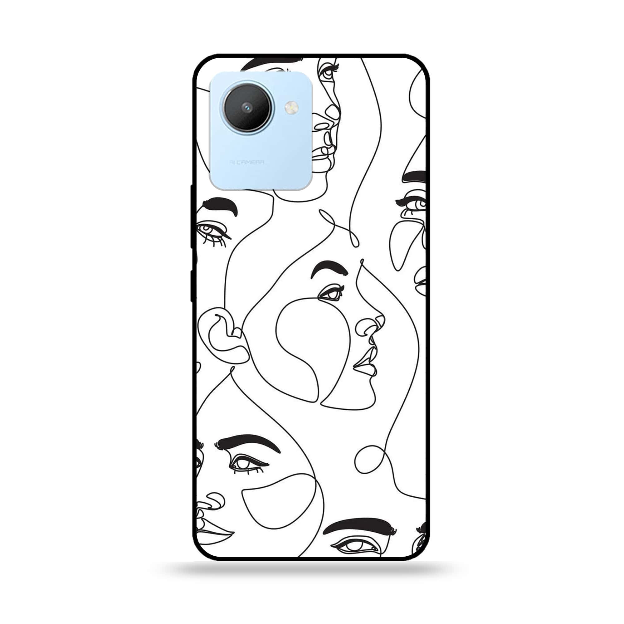 Realme C30 - Girls Line Art Series - Premium Printed Glass soft Bumper shock Proof Case