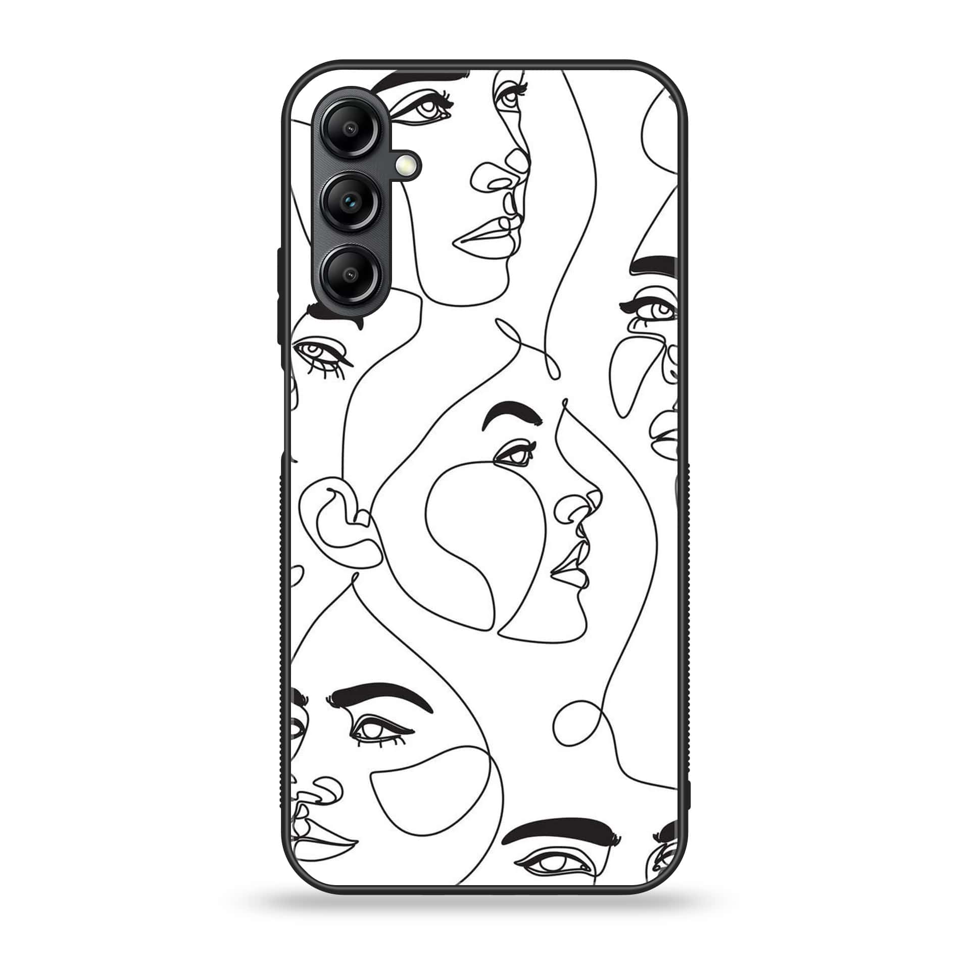 Samsung Galaxy A25 - Girl Line Art Series - Premium Printed Glass soft Bumper shock Proof Case