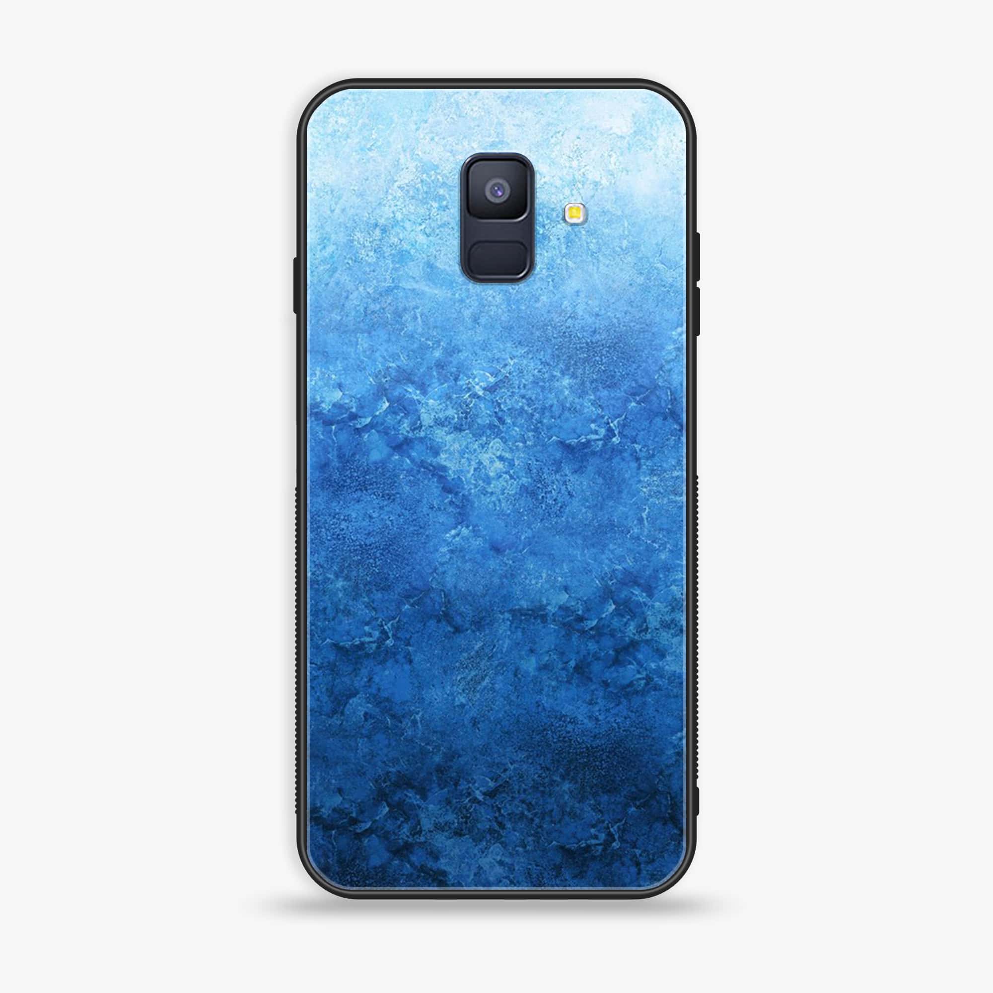 Samsung Galaxy A6 (2018) - Blue Marble Series - Premium Printed Glass soft Bumper shock Proof Case