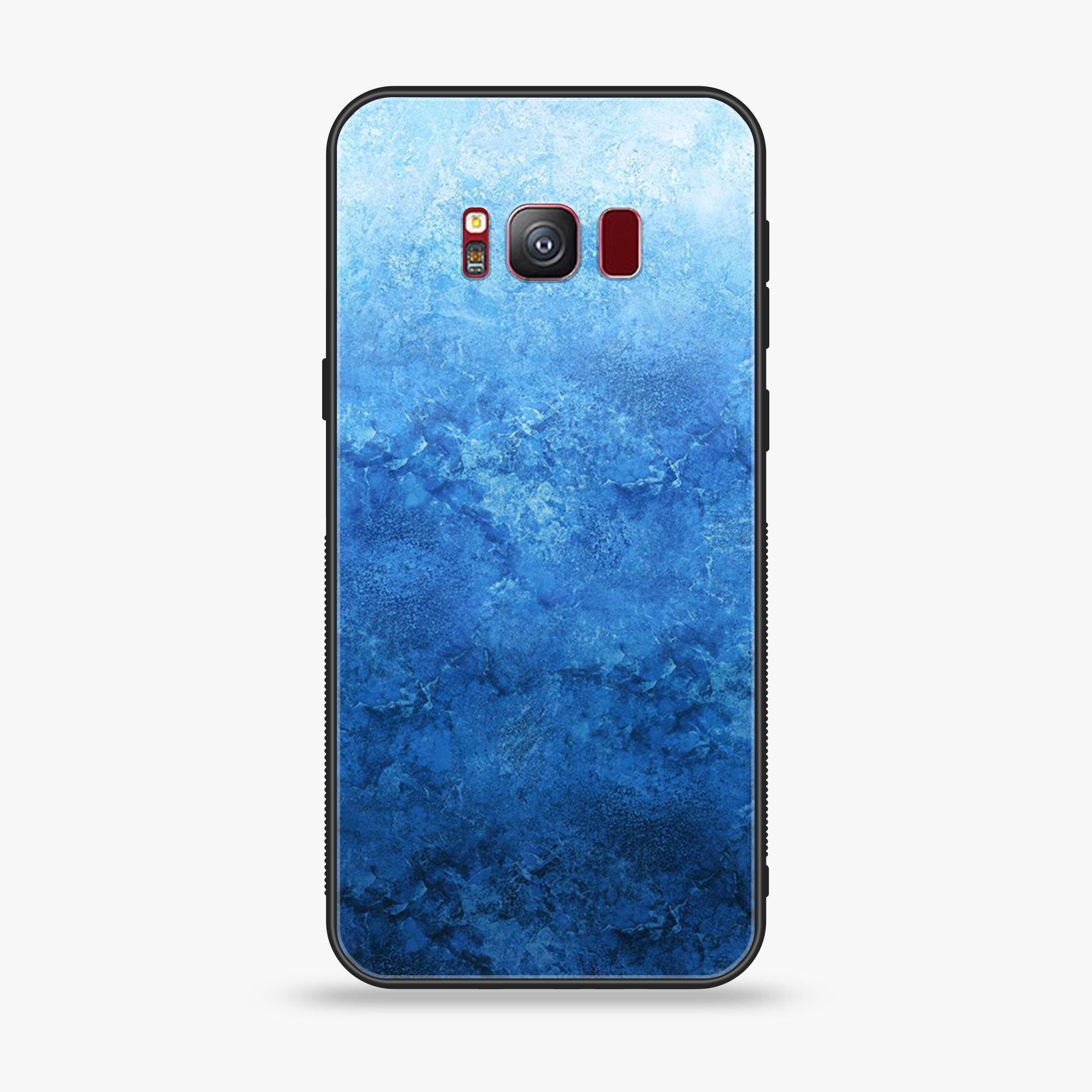 Galaxy S8 Plus - Blue Marble Series - Premium Printed Glass soft Bumper shock Proof Case