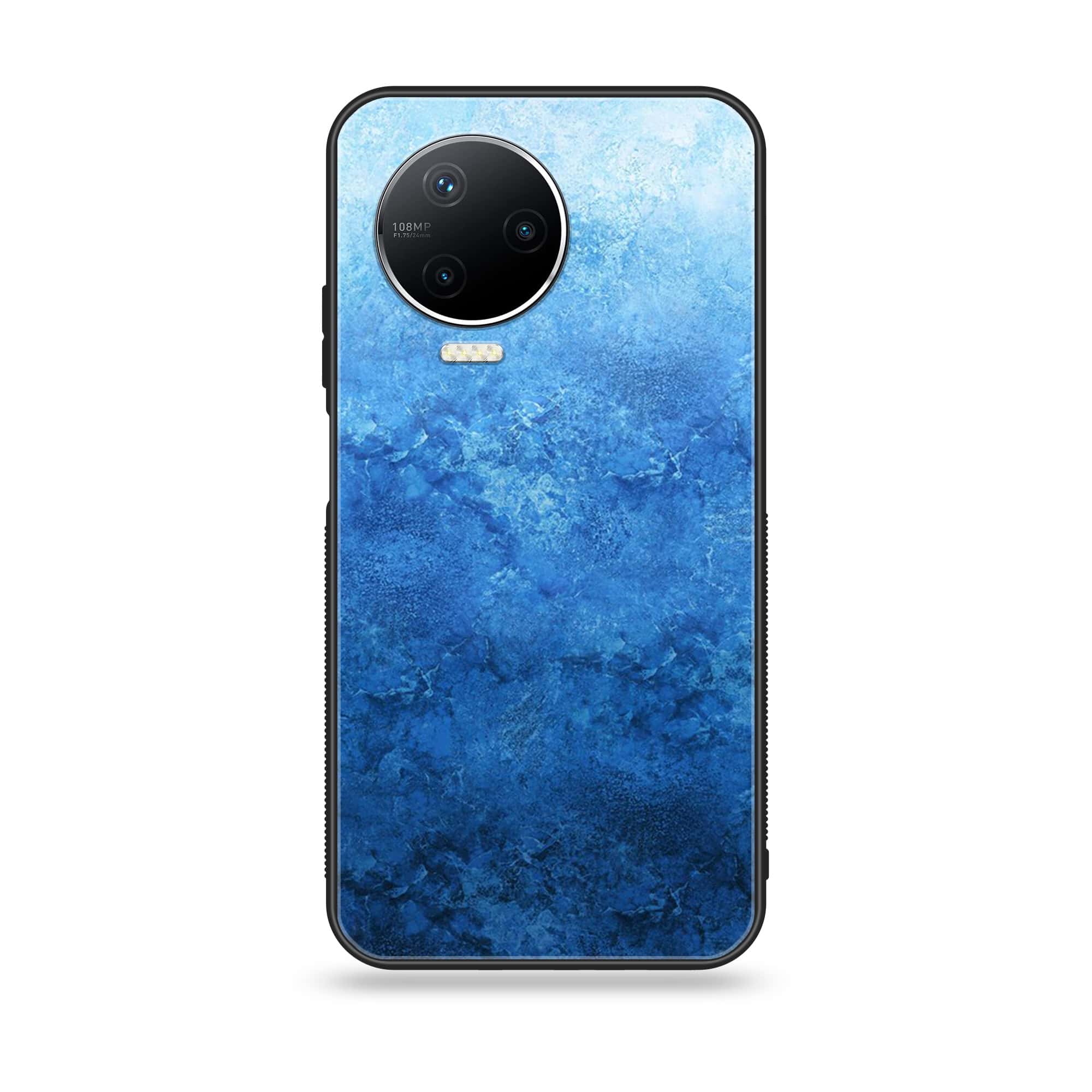 Infinix Note 12 Pro - Blue Marble Series - Premium Printed Glass soft Bumper shock Proof Case