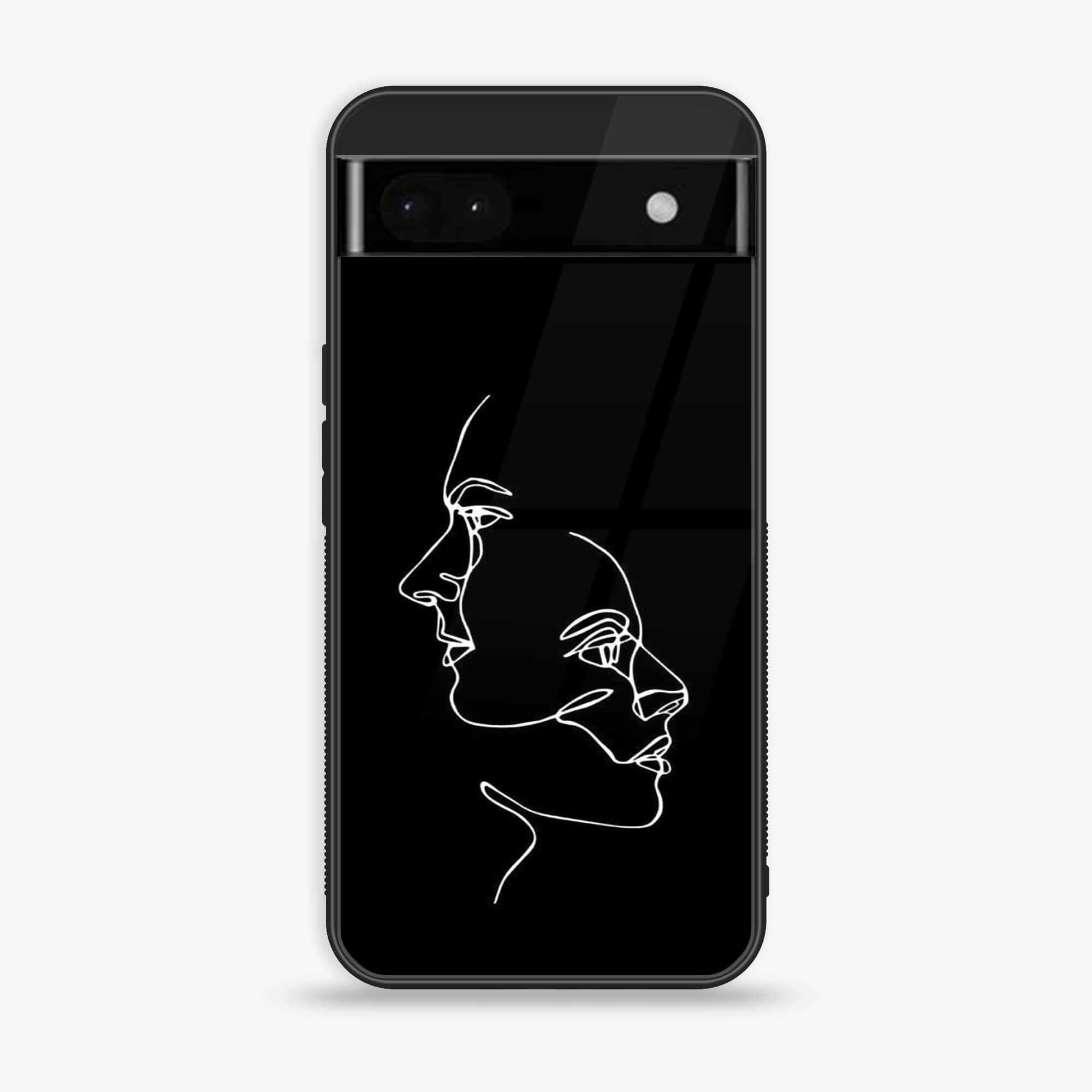 Google Pixel 6A - Girls Line Art Series - Premium Printed Glass soft Bumper shock Proof Case