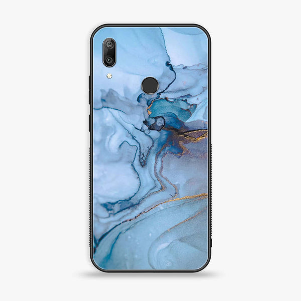 Huawei Y7 Prime (2019) - Blue Marble Series - Premium Printed Glass soft Bumper shock Proof Case