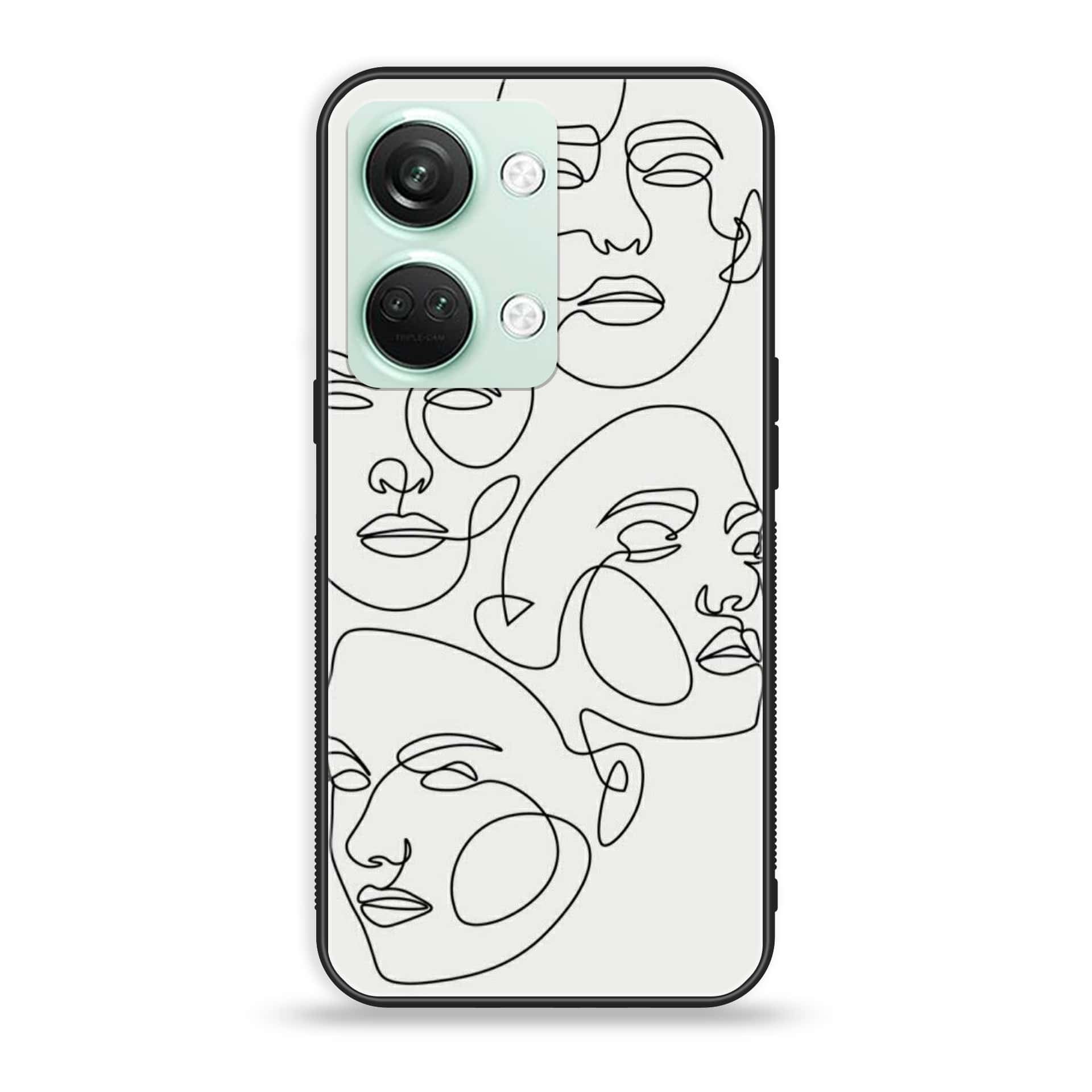 OnePlus Nord 3 5G - Girls Line Art Series - Premium Printed Glass soft Bumper shock Proof Case