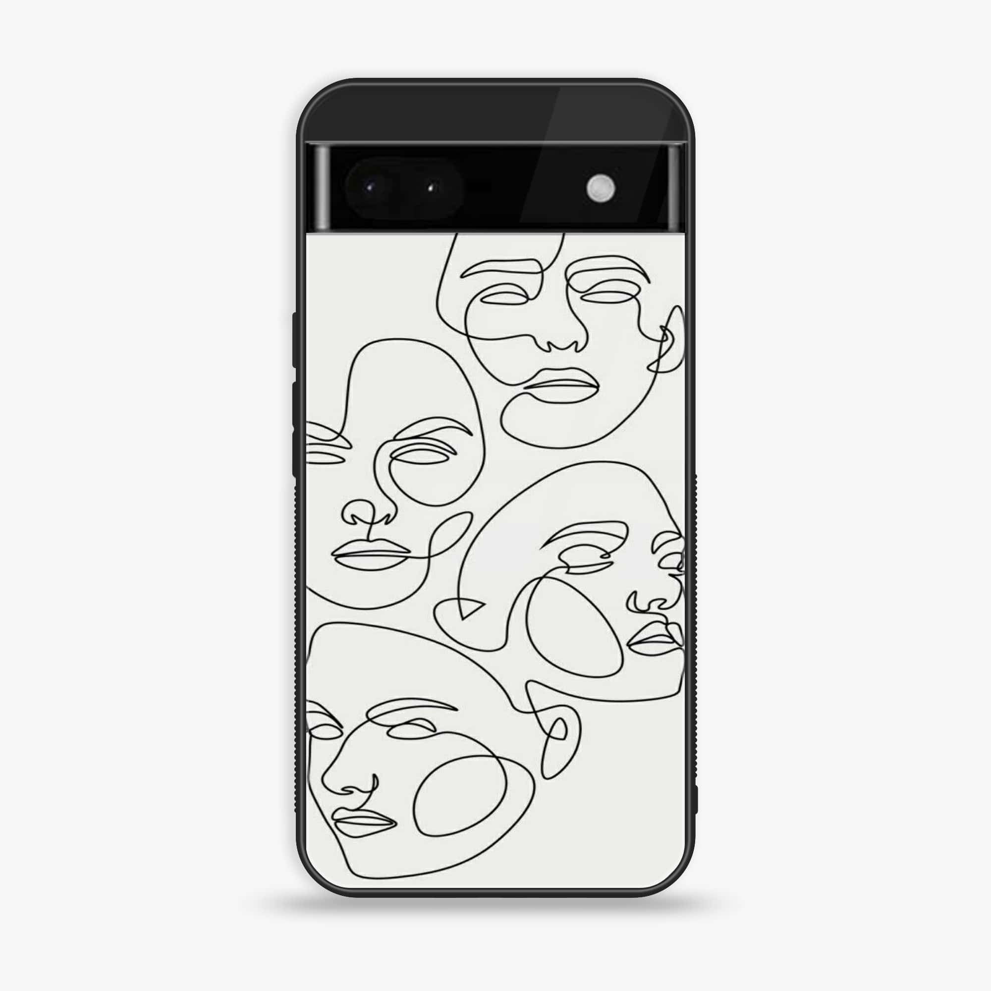 Google Pixel 6A - Girls Line Art Series - Premium Printed Glass soft Bumper shock Proof Case