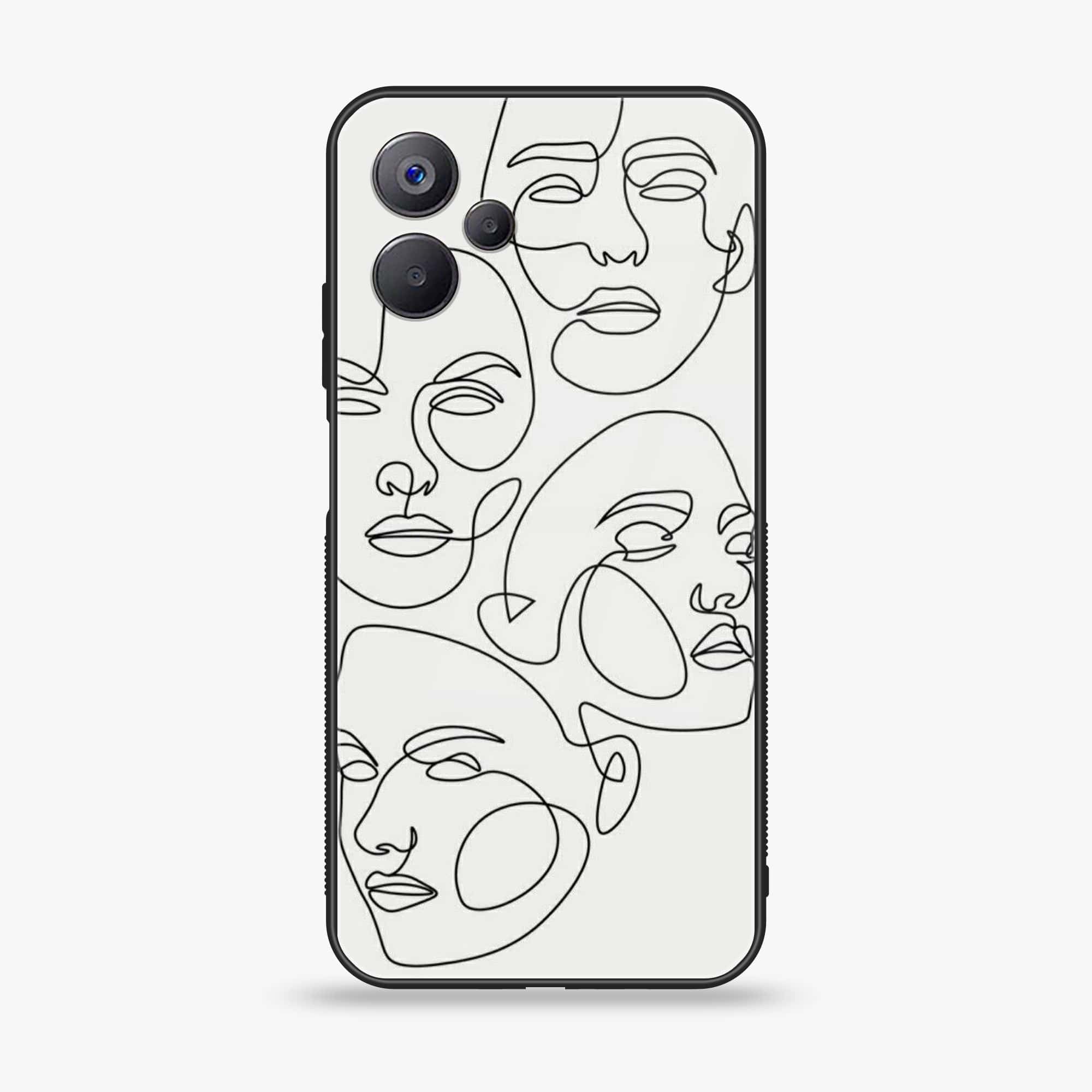 Realme 10 5G - Girls Line Art Series - Premium Printed Glass soft Bumper shock Proof Case