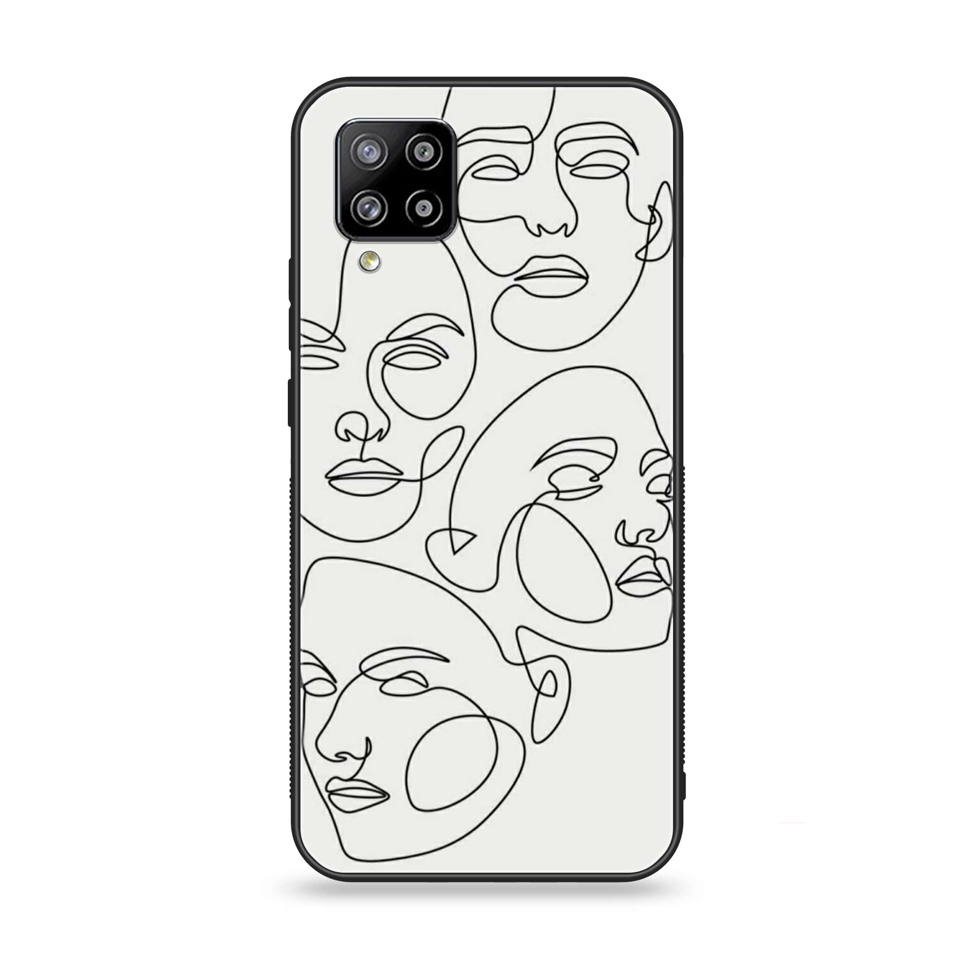 Samsung Galaxy A42 5G - Girl Line Art Series - Premium Printed Glass soft Bumper shock Proof Case