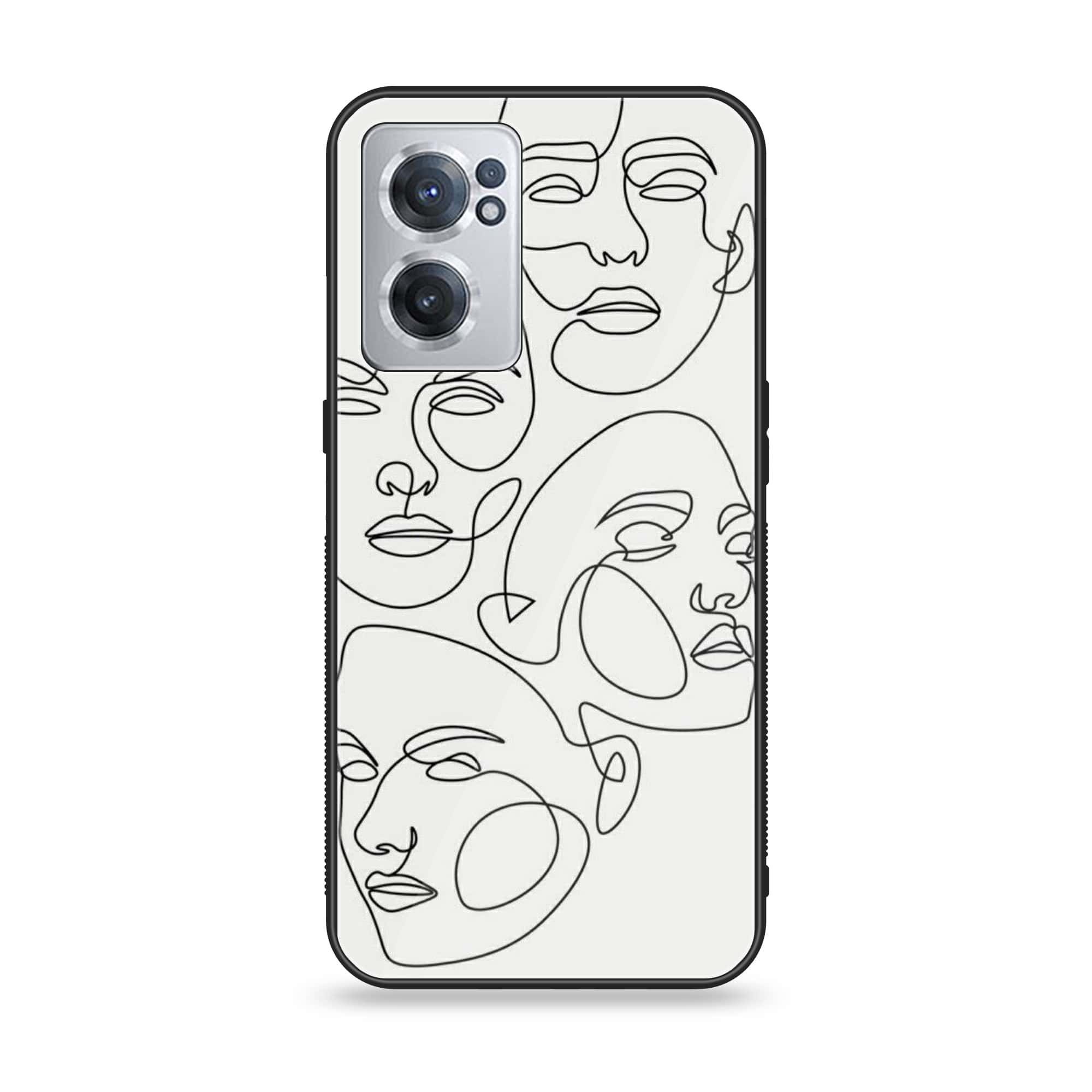 OnePlus Nord CE 2 5G - Girls Line Art Series - Premium Printed Glass soft Bumper shock Proof Case