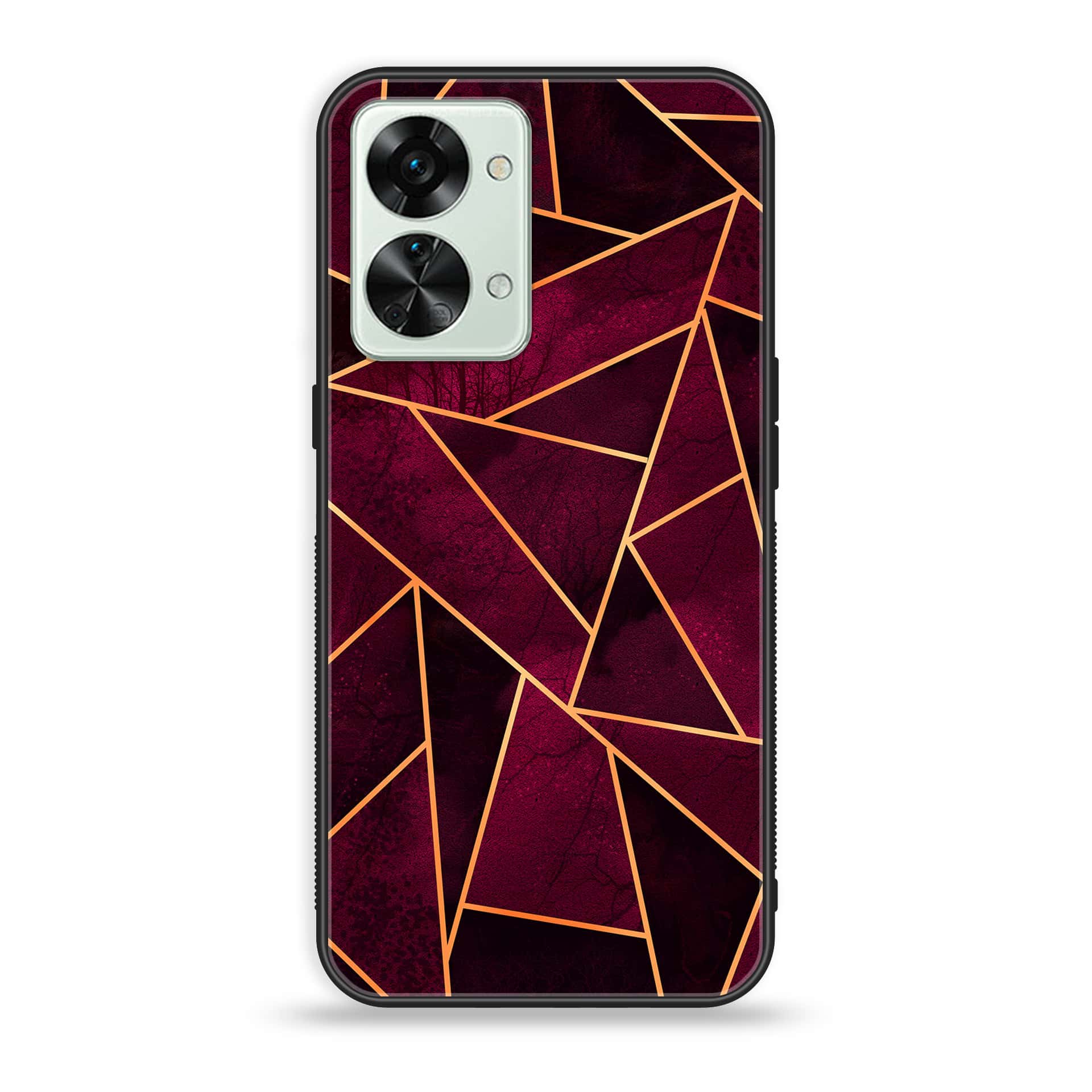 OnePlus Nord 2T 5G Geometric Marble Series Premium Printed Glass soft Bumper shock Proof Case