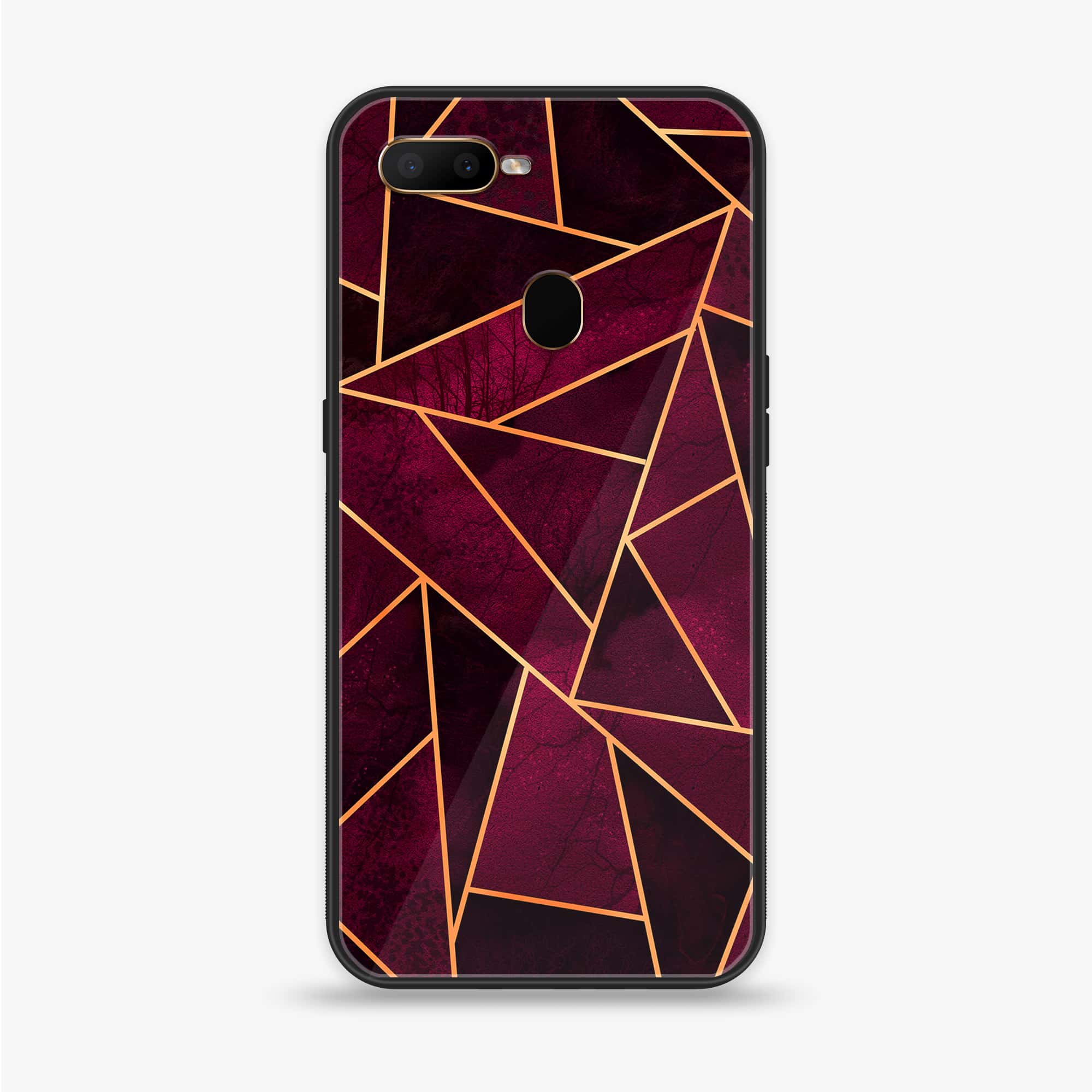 OPPO A5s - Geometric Marble Series - Premium Printed Glass soft Bumper shock Proof Case