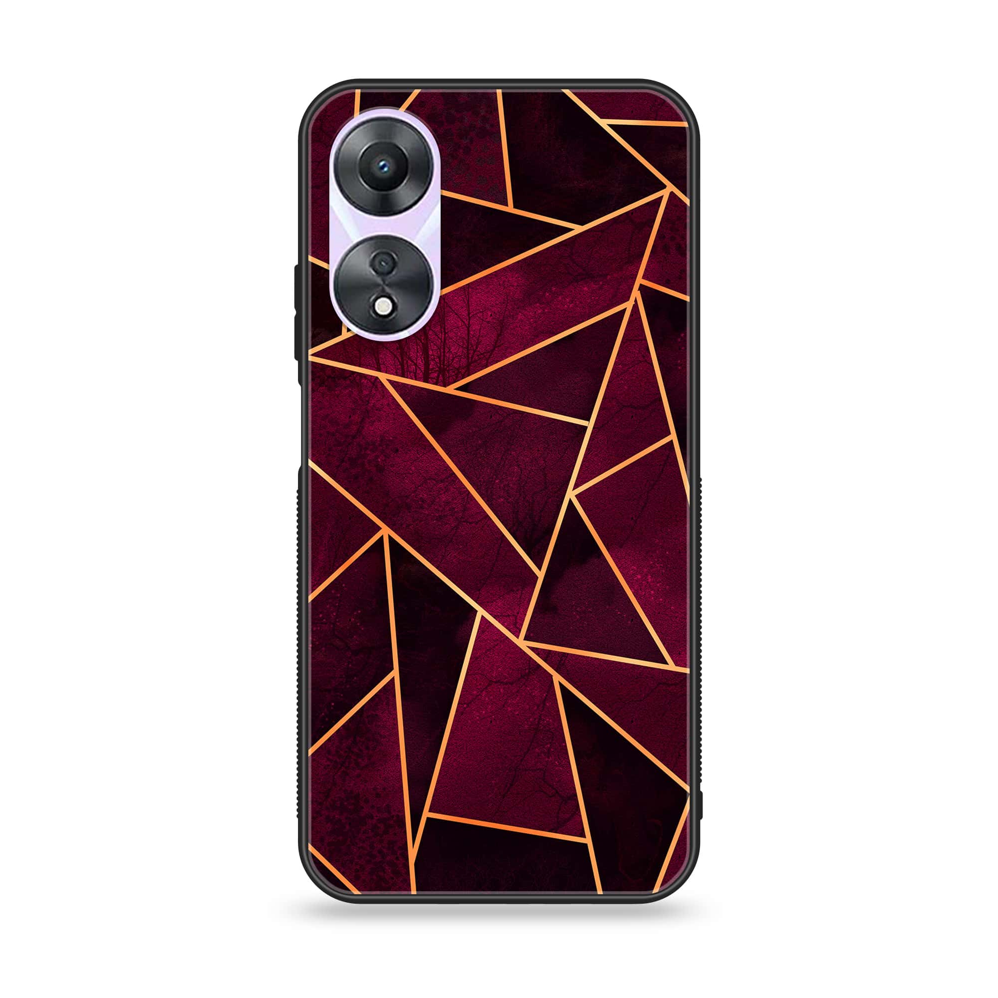 Oppo A58 - Geometric Marble Series - Premium Printed Glass soft Bumper shock Proof Case