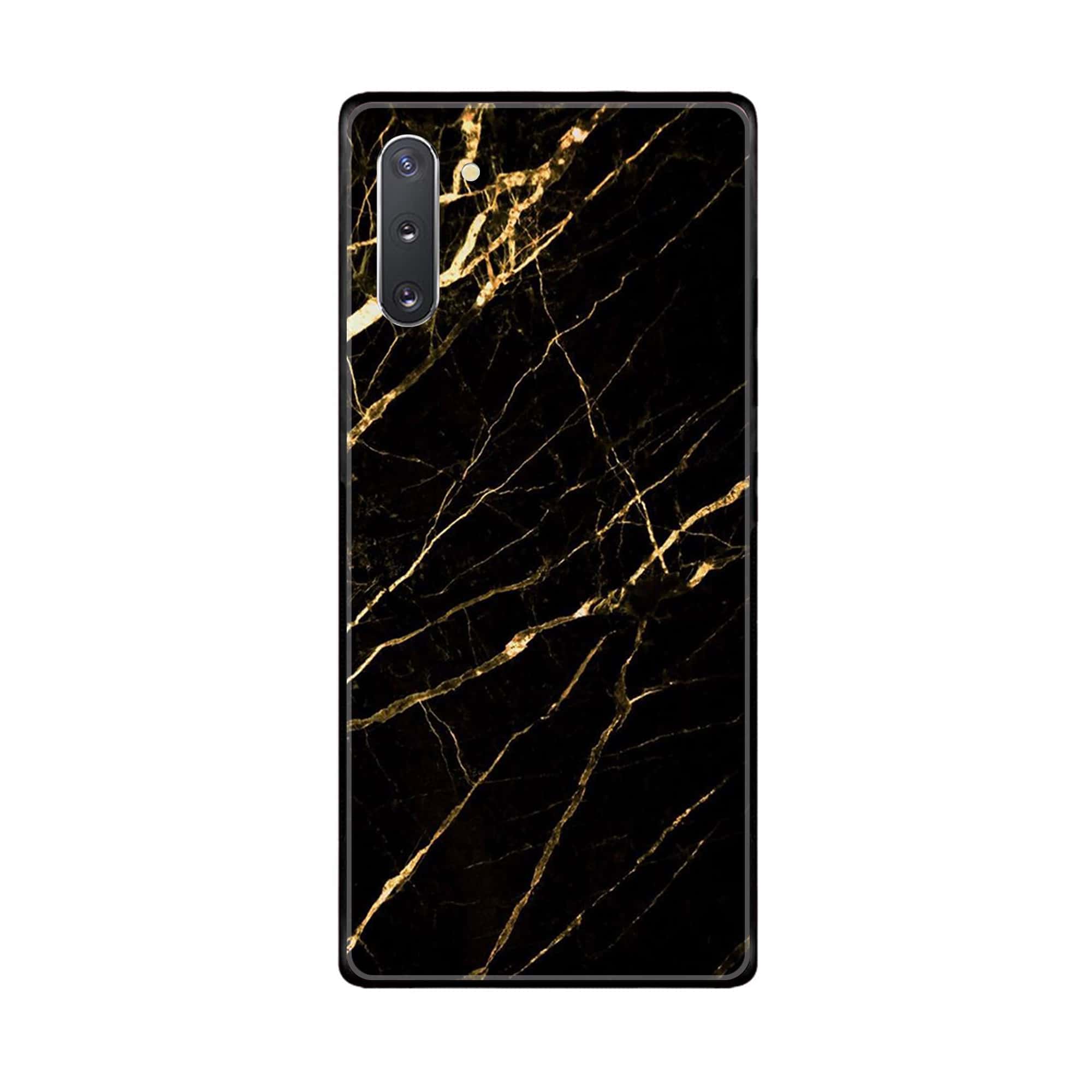 Samsung Galaxy Note 10 5G Black Marble Series Premium Printed Glass soft Bumper shock Proof Case