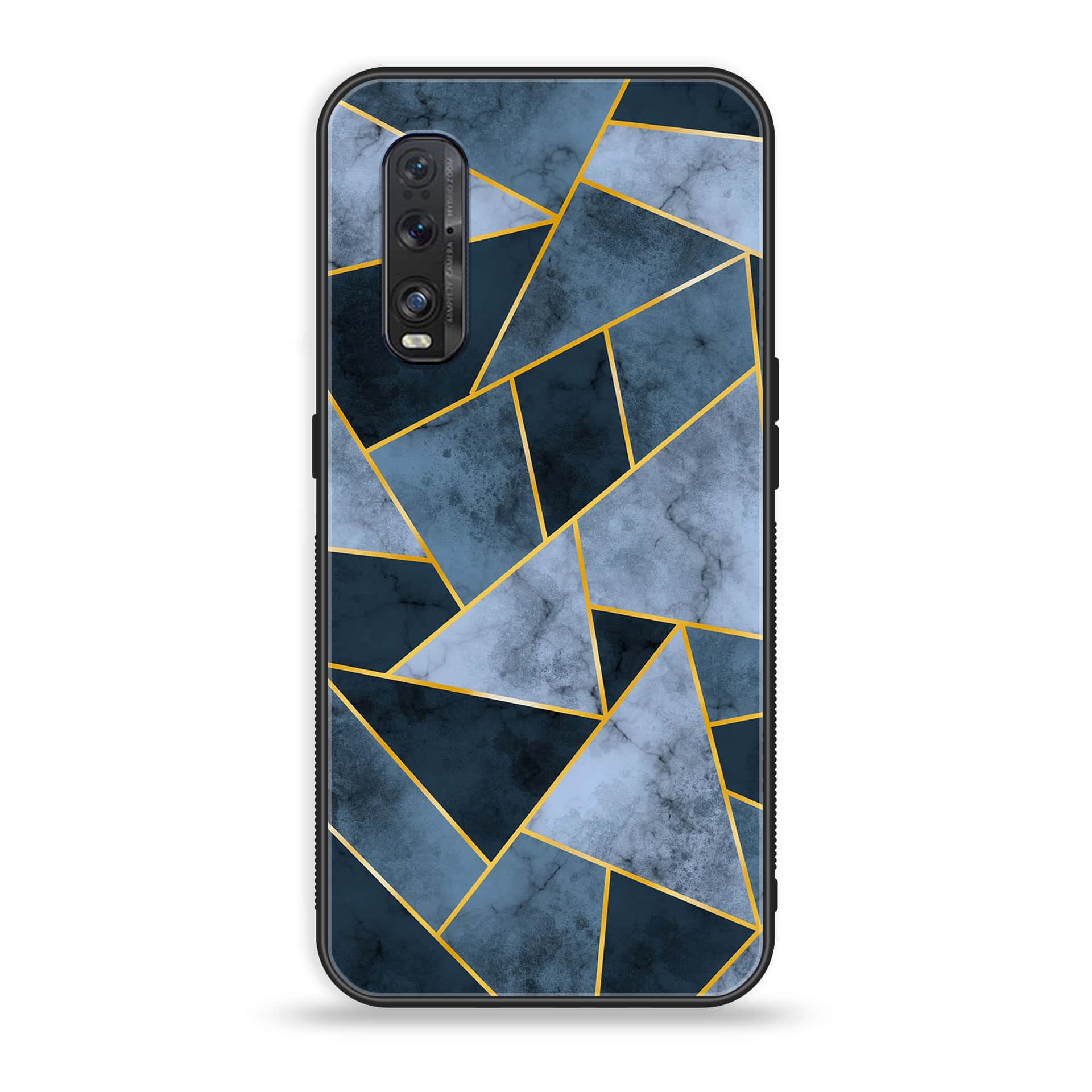 Oppo Find X2 - Geometric Marble Series - Premium Printed Glass soft Bumper shock Proof Case