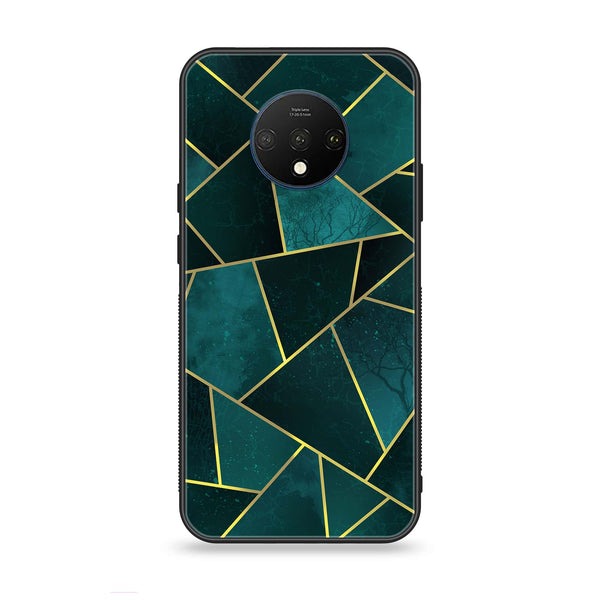 OnePlus 7T - Geometric Marble Series - Premium Printed Glass soft Bumper shock Proof Case