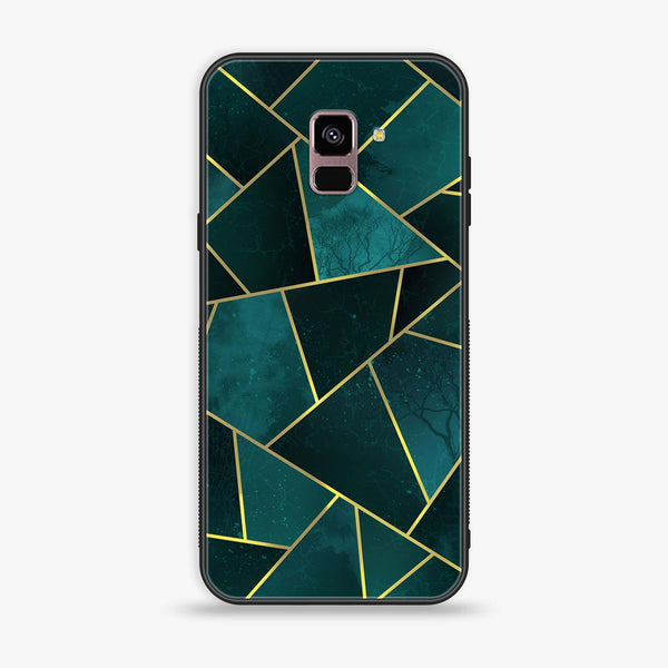 Samsung Galaxy A8+ (2018) - Geometric Marble Series - Premium Printed Glass soft Bumper shock Proof Case