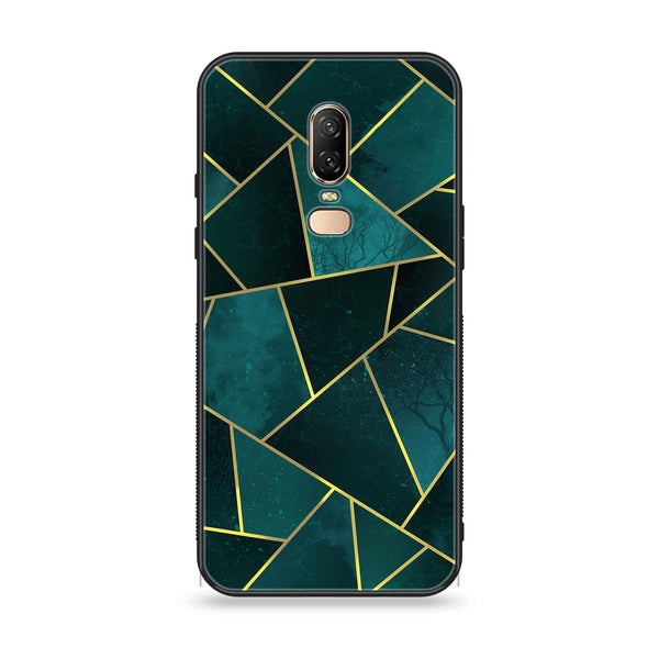OnePlus 6 - Geometric Marble Series - Premium Printed Glass soft Bumper shock Proof Case