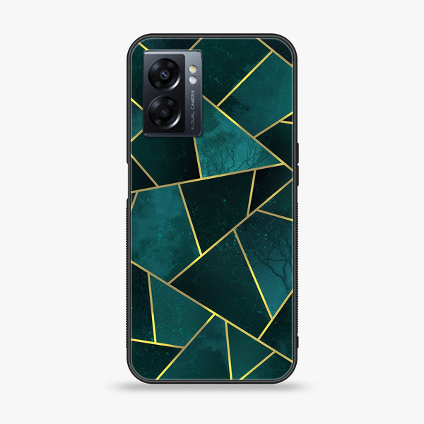 Oppo A77s - Geometric Marble Series - Premium Printed Glass soft Bumper shock Proof Case