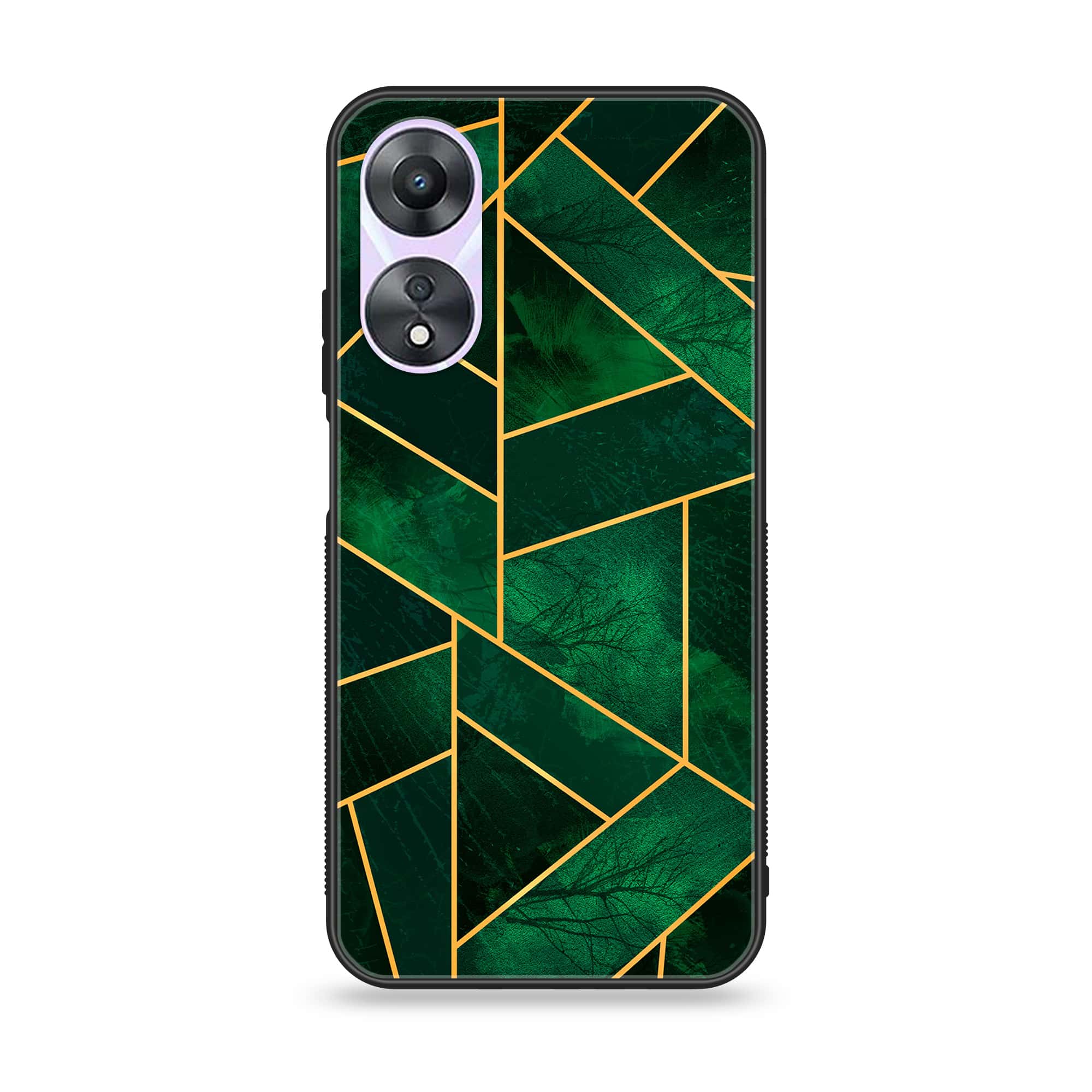 Oppo A58 - Geometric Marble Series - Premium Printed Glass soft Bumper shock Proof Case
