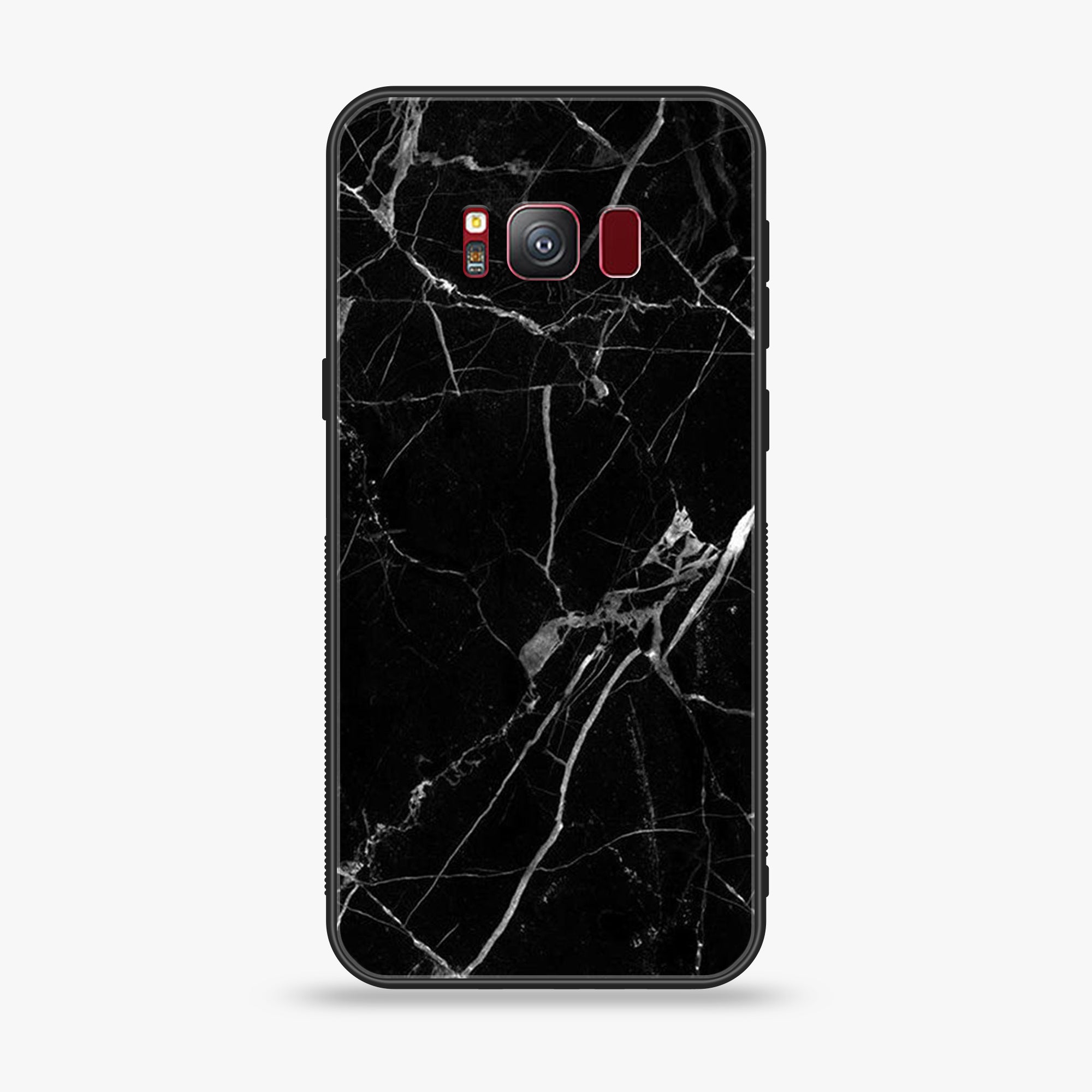 Galaxy S8 Plus - Black Marble Series - Premium Printed Glass soft Bumper shock Proof Case
