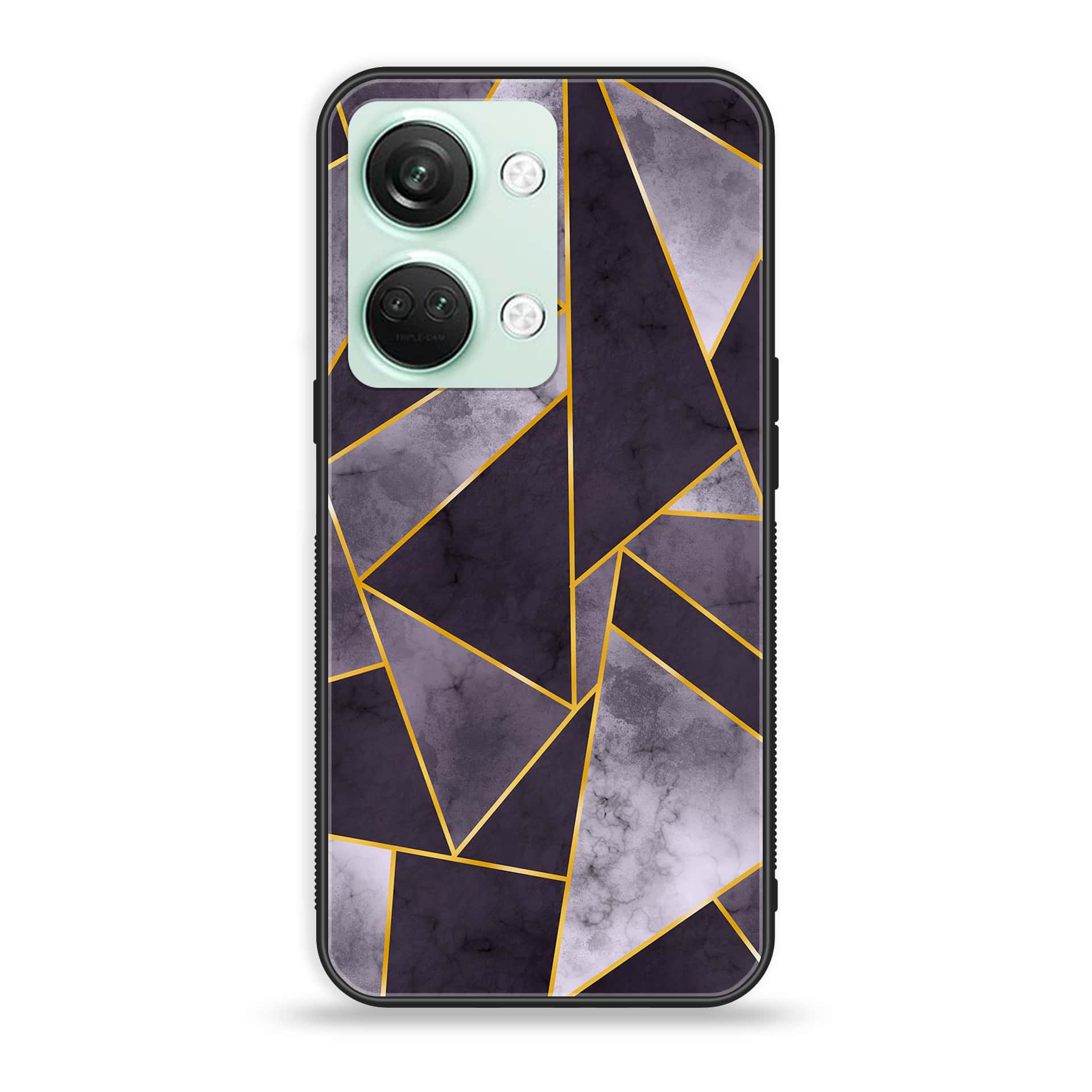 OnePlus Nord 3 5G - Geometric Marble Series - Premium Printed Glass soft Bumper shock Proof Case