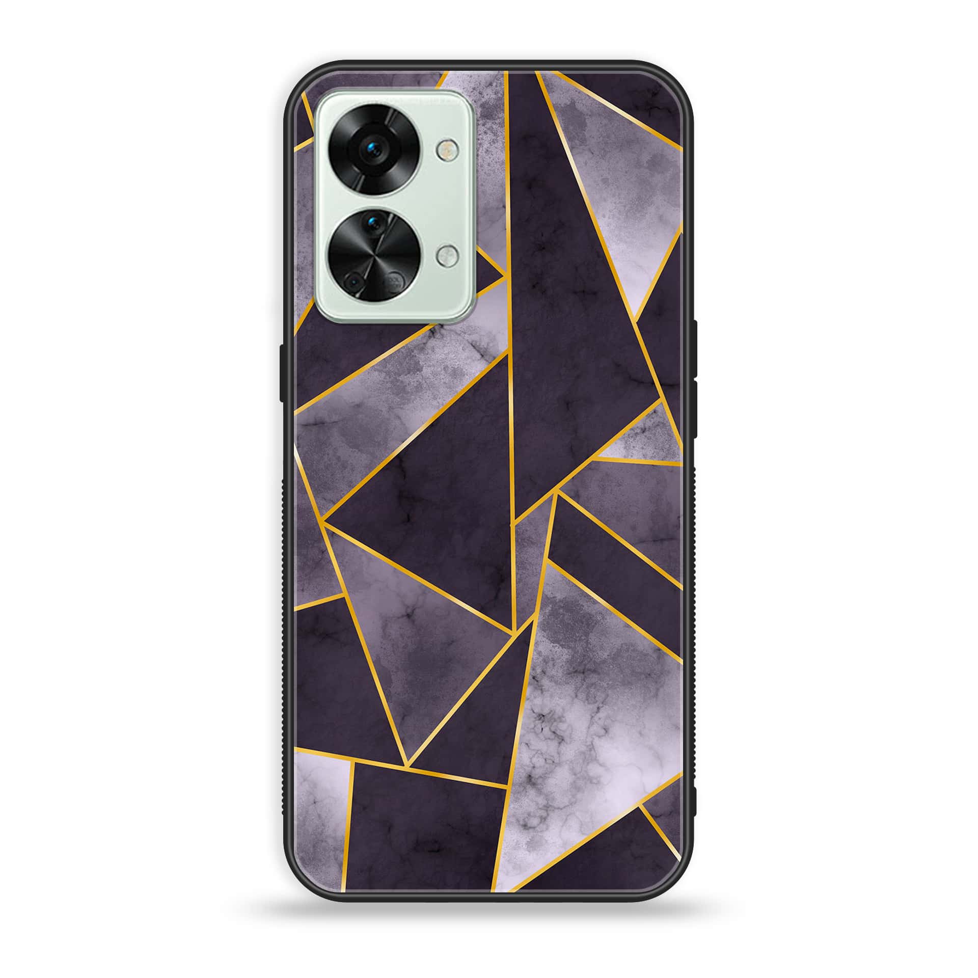 OnePlus Nord 2T 5G Geometric Marble Series Premium Printed Glass soft Bumper shock Proof Case