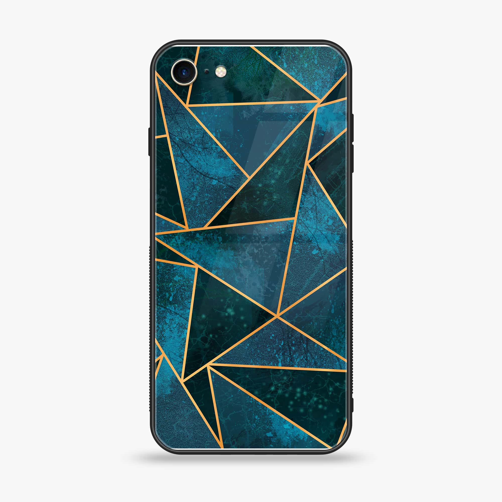 iPhone SE 2022 - Geometric Marble Series - Premium Printed Glass soft Bumper shock Proof Case