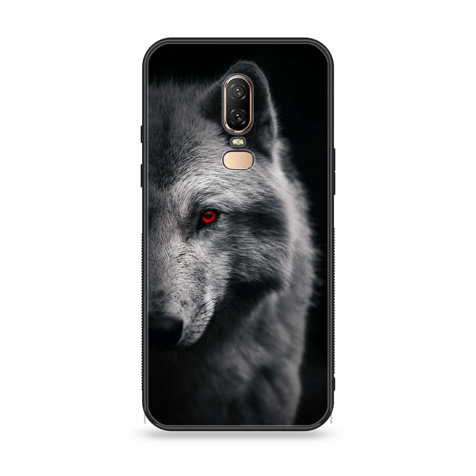 OnePlus 6 - Wolf Series - Premium Printed Glass soft Bumper shock Proof Case