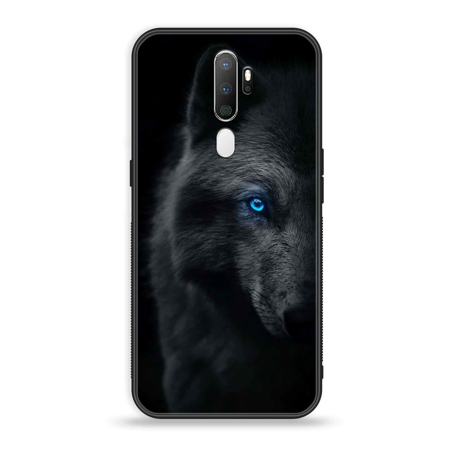 Oppo A5 2020 Wolf Series Premium Printed Glass soft Bumper shock Proof Case