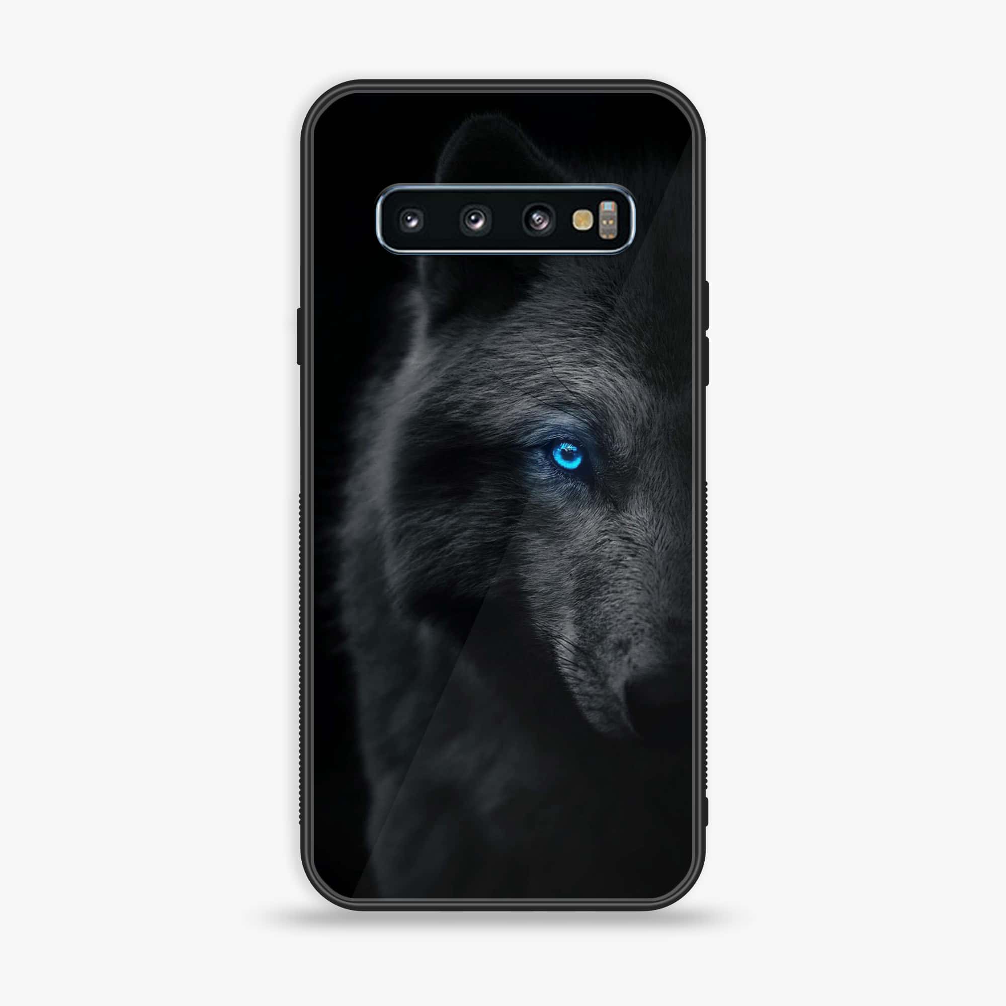 Samsung Galaxy S10 - Wolf Series - Premium Printed Glass soft Bumper shock Proof Case