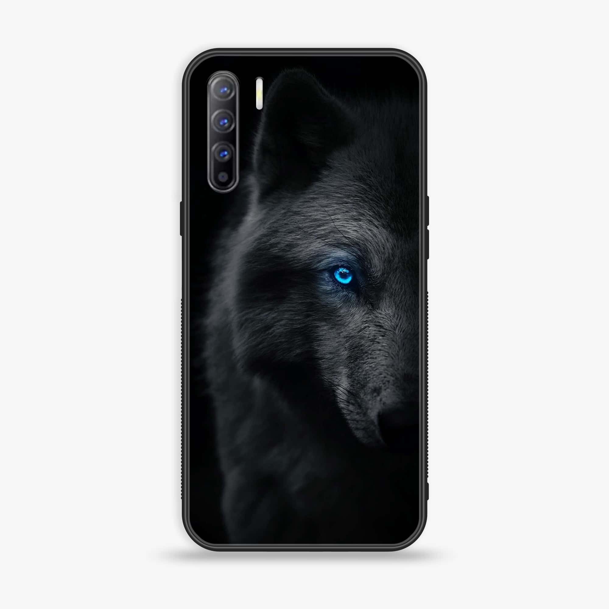 Oppo A91 - Wolf Series - Premium Printed Glass soft Bumper shock Proof Case