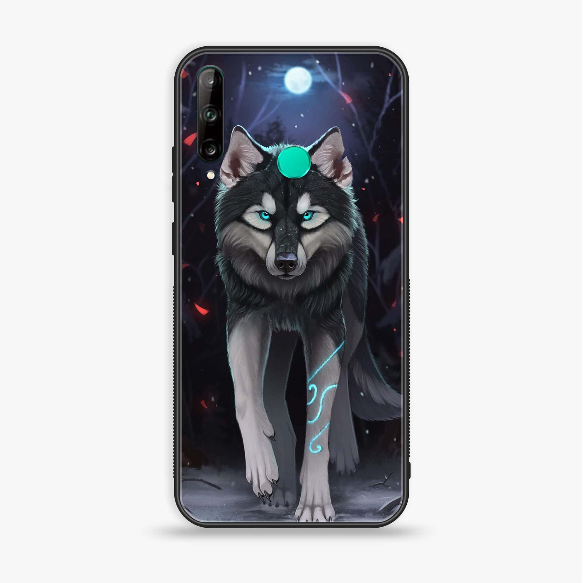 Huawei Y7p - Wolf Series - Premium Printed Glass soft Bumper shock Proof Case