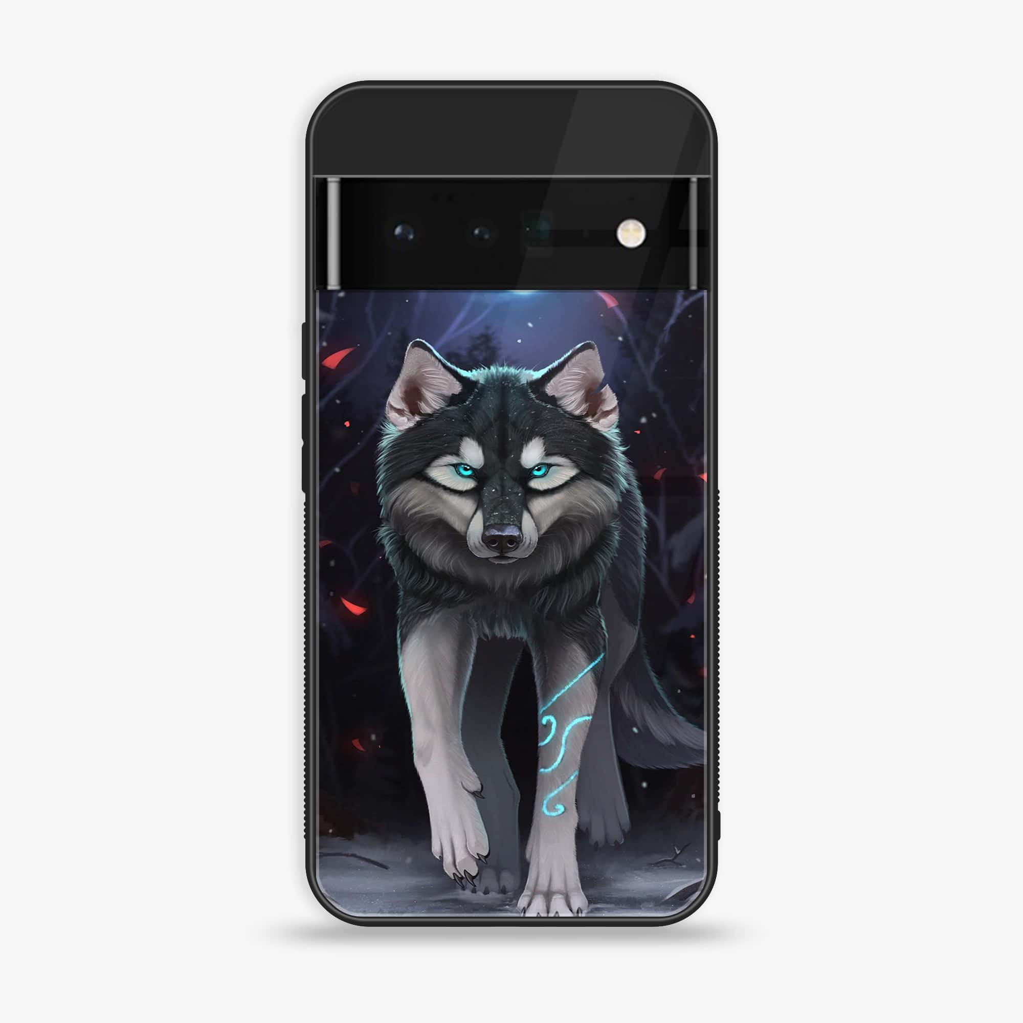 Google Pixel 6 - Wolf Series - Premium Printed Glass soft Bumper shock Proof Case
