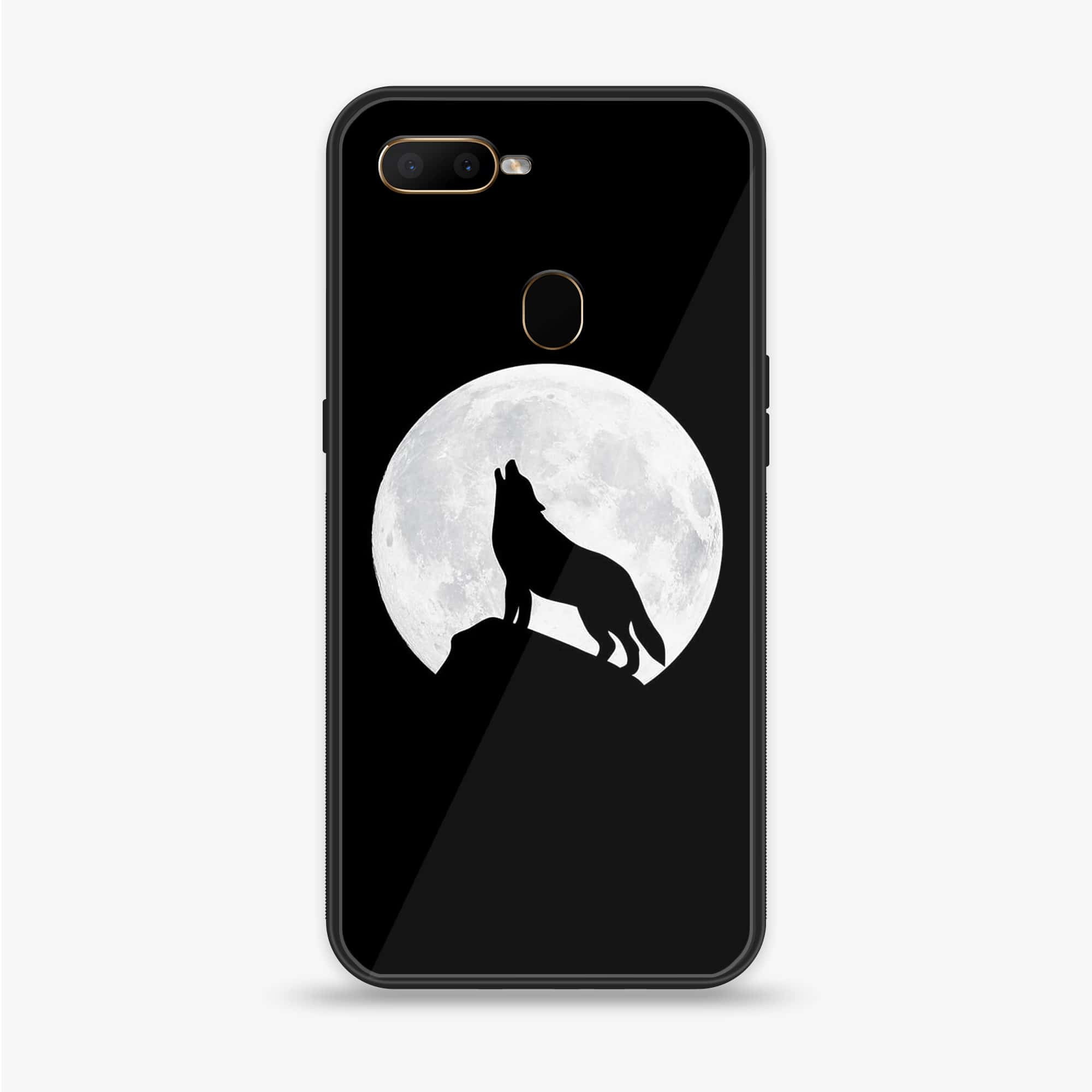 OPPO A5s - Wolf Series - Premium Printed Glass soft Bumper shock Proof Case