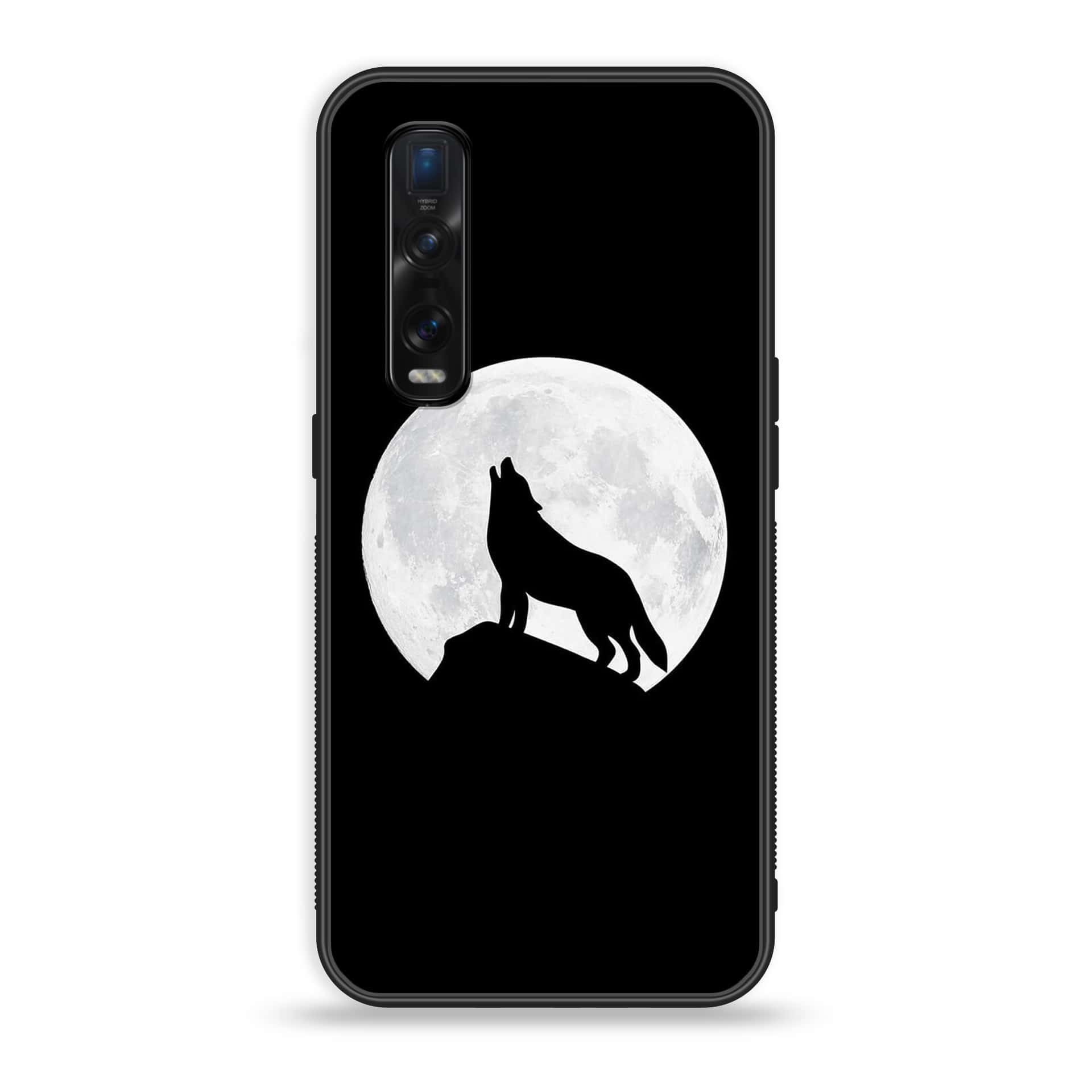 Oppo Find X2 -Wolf Series - Premium Printed Glass soft Bumper shock Proof Case