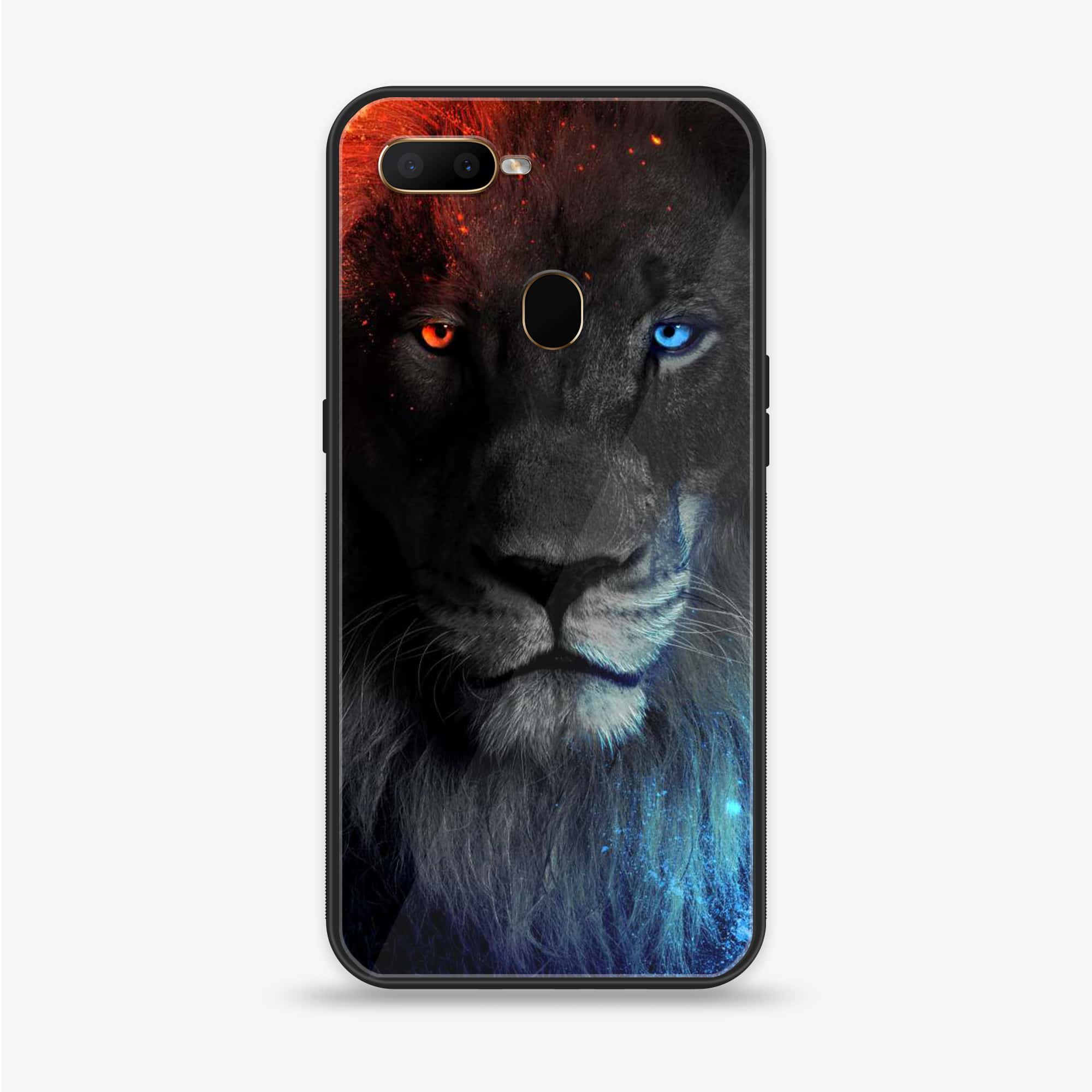 OPPO A5s - Tiger Series - Premium Printed Glass soft Bumper shock Proof Case